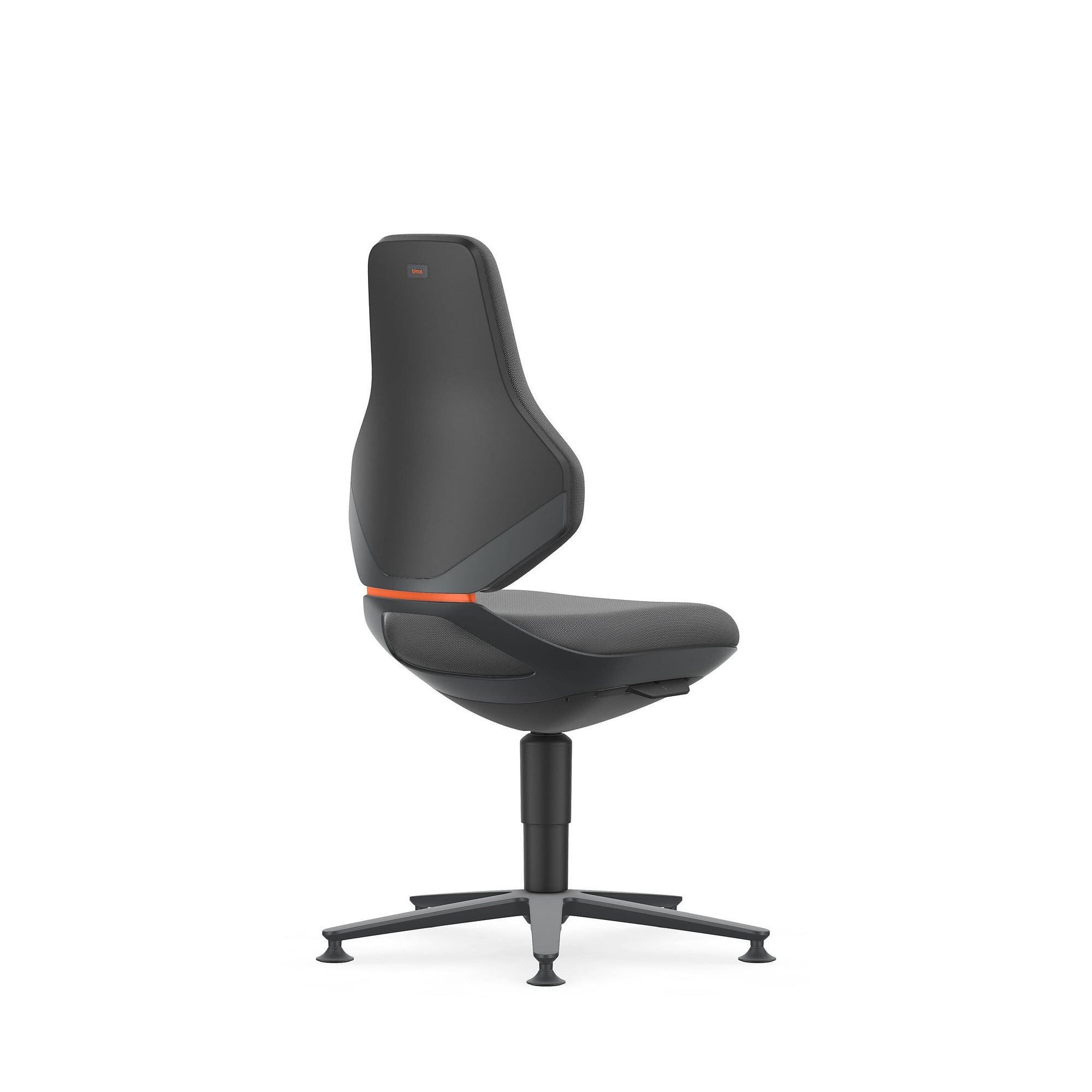 Arbeitsdrehstuhl TEXON 1 mit Gleitern, Supertec grau, Sitzhöhe 450-620 mm - Bimos 9170-SP11