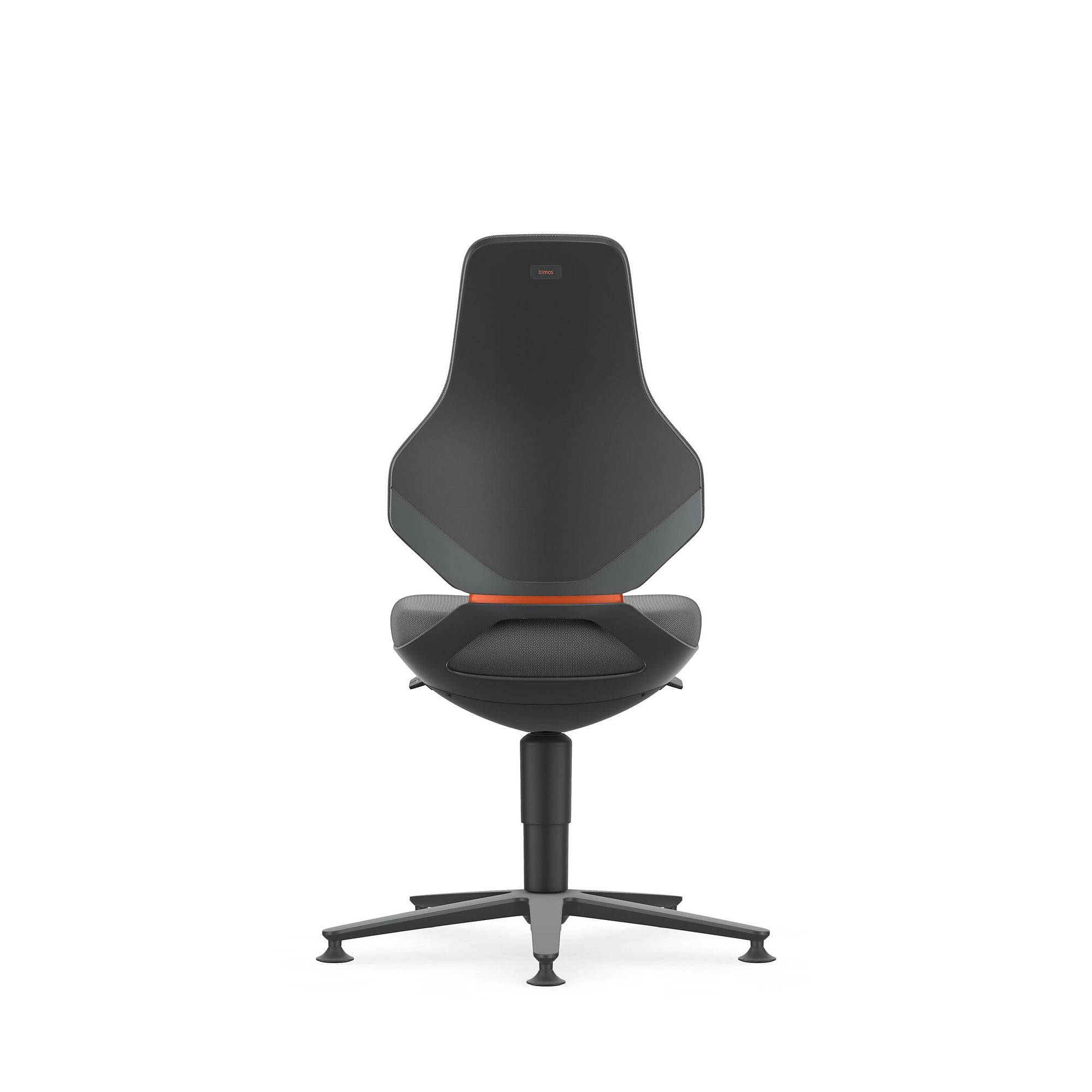 Arbeitsdrehstuhl TEXON 1 mit Gleitern, Supertec grau, Sitzhöhe 450-620 mm - Bimos 9170-SP11