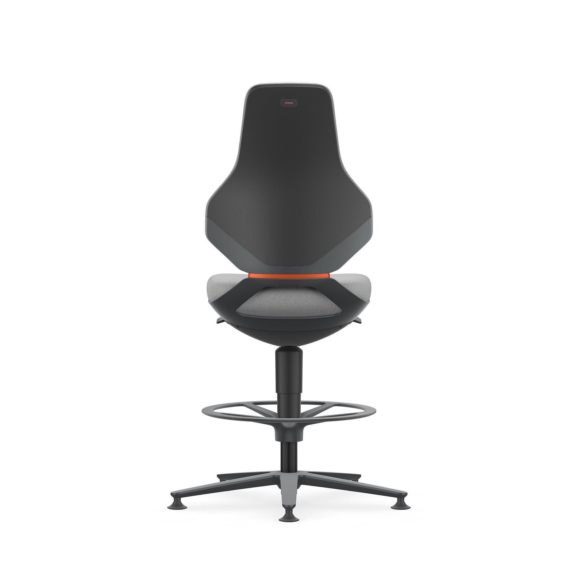 ESD-Arbeitsdrehstuhl TEXON 3 mit Gleiter und Fußring, Stoff Duotec grau, Sitzhöhe 570-810 mm - Bimos 9171E-9811