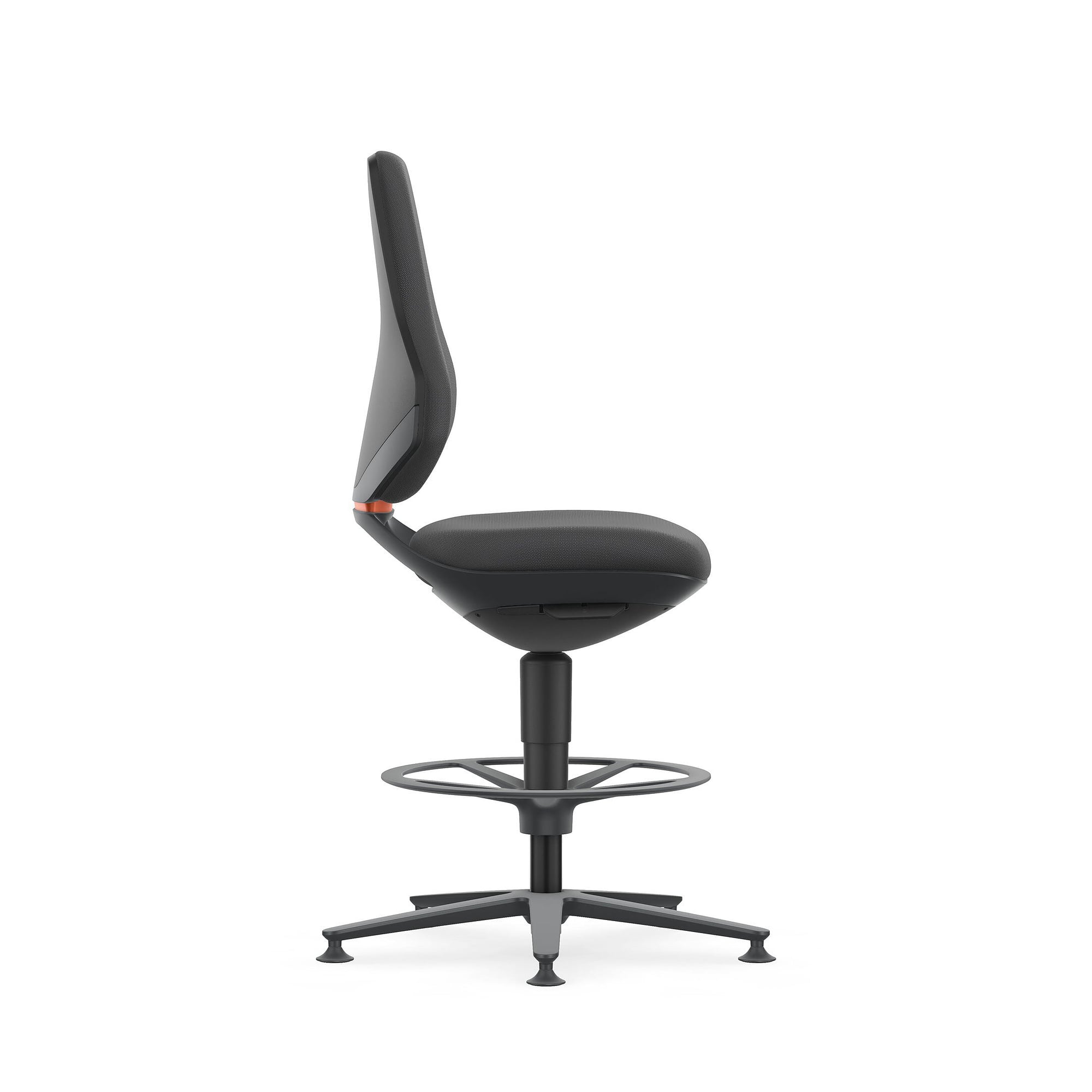 ESD task swivel chair TEXON 3, glides and foot ring, Supertec black, 570-810 mm - Bimos 9171E-CP01