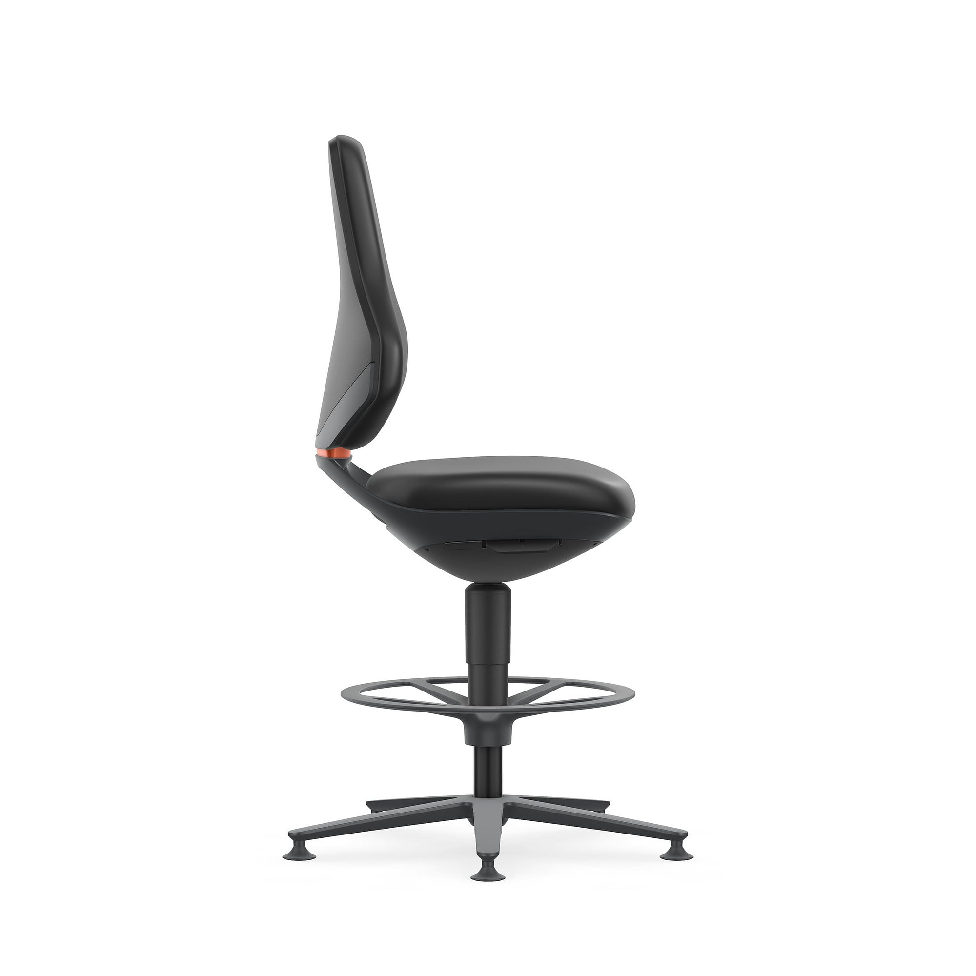 ESD-Arbeitsdrehstuhl TEXON 3 mit Gleiter und Fußring, Kunstleder Magic schwarz, Sitzhöhe 570-810 mm - Bimos 9171E-MG01