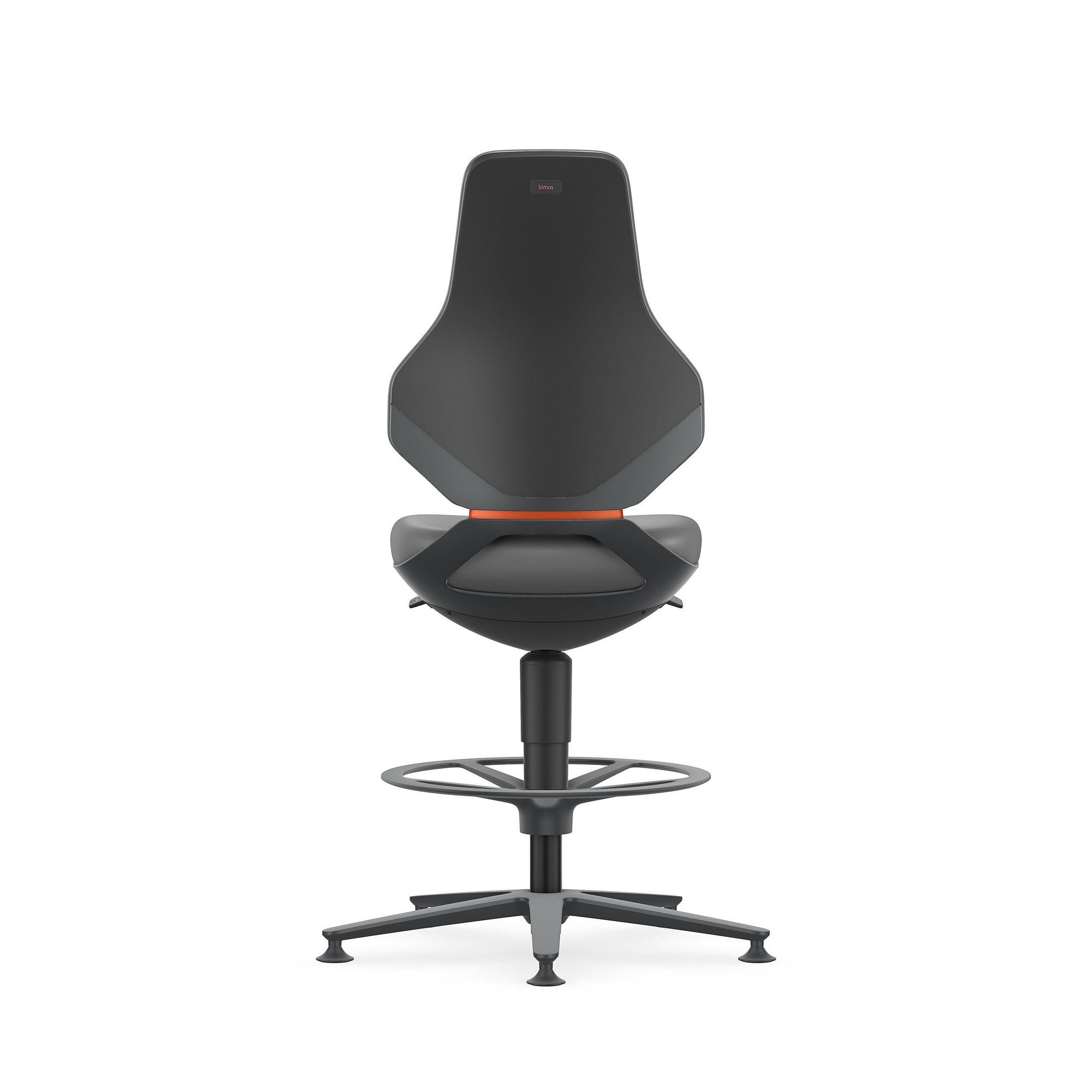 ESD-Arbeitsdrehstuhl TEXON 3 mit Gleiter und Fußring, Kunstleder Magic grau, Sitzhöhe 570-810 mm - Bimos 9171E-MG11