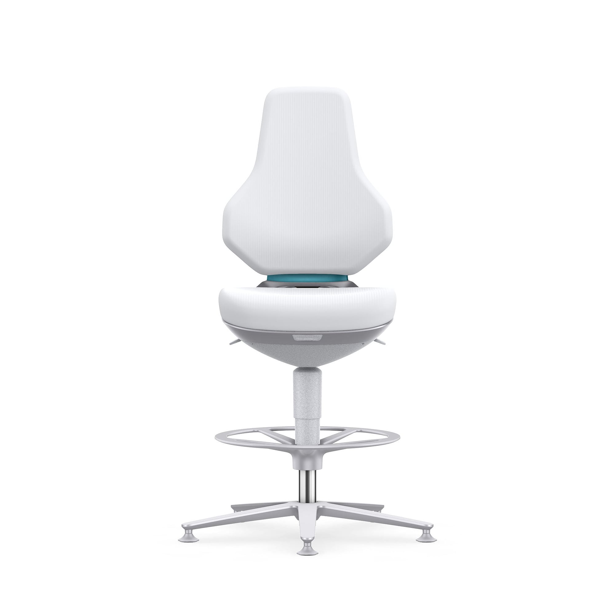 Cleanroom ESD chair TEXON 3, glides and foot ring, Skintec off-white, ISO class 3 - Bimos 9171R-4007
