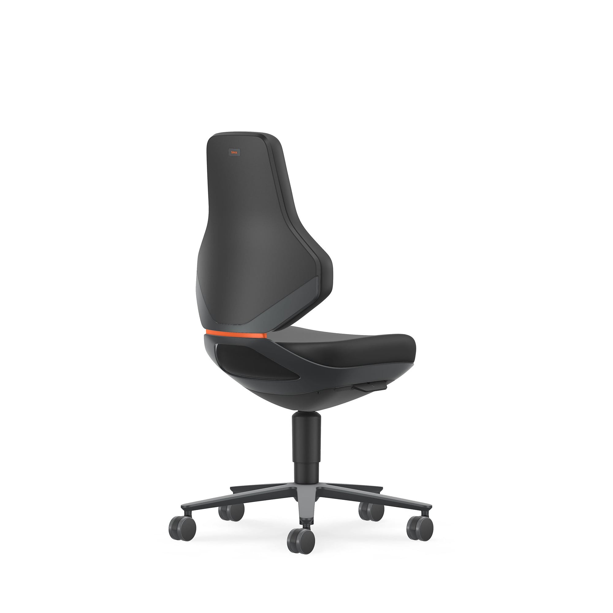 Siège pivotant TEXON 2 sur roulettes, poids autorégulé, Skintec noir, assise 450-620 mm - Bimos 9173-4000
