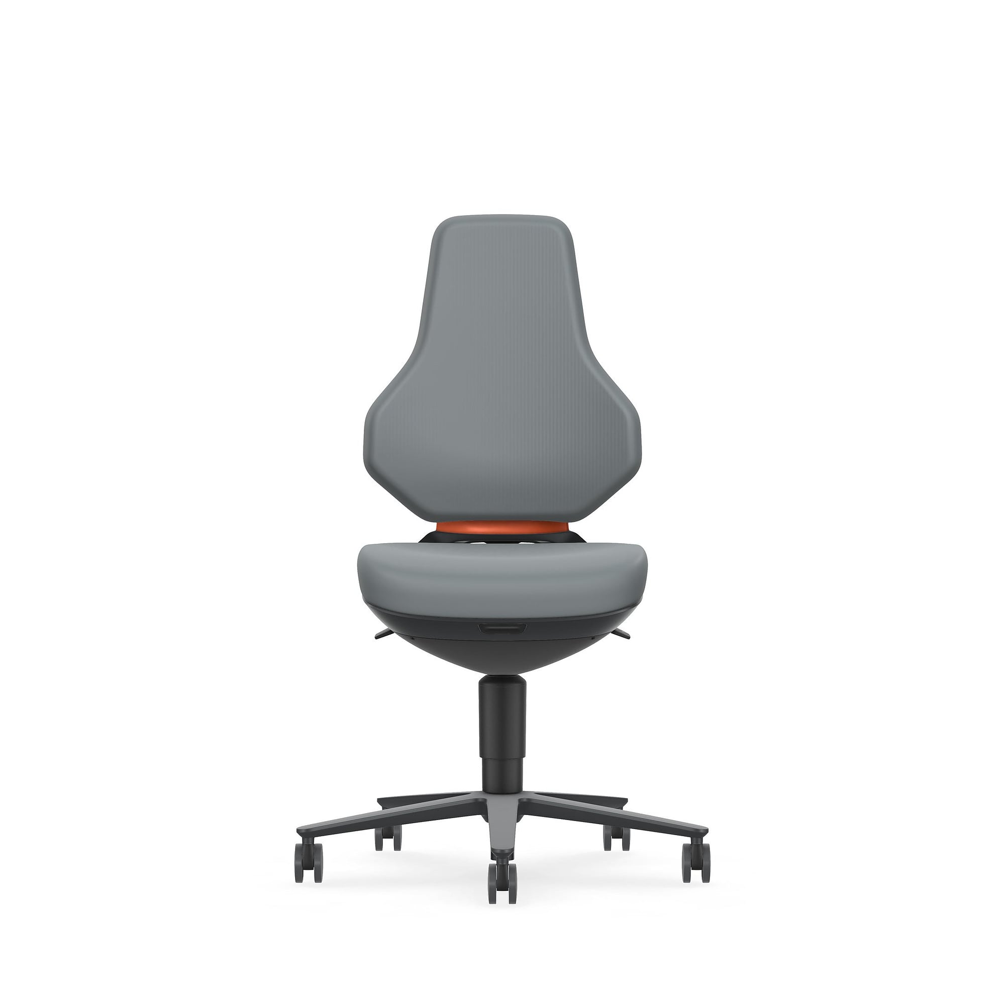 Siège pivotant TEXON 2 sur roulettes, poids autorégulé, Skintec gris, assise 450-620 mm - Bimos 9173-4002