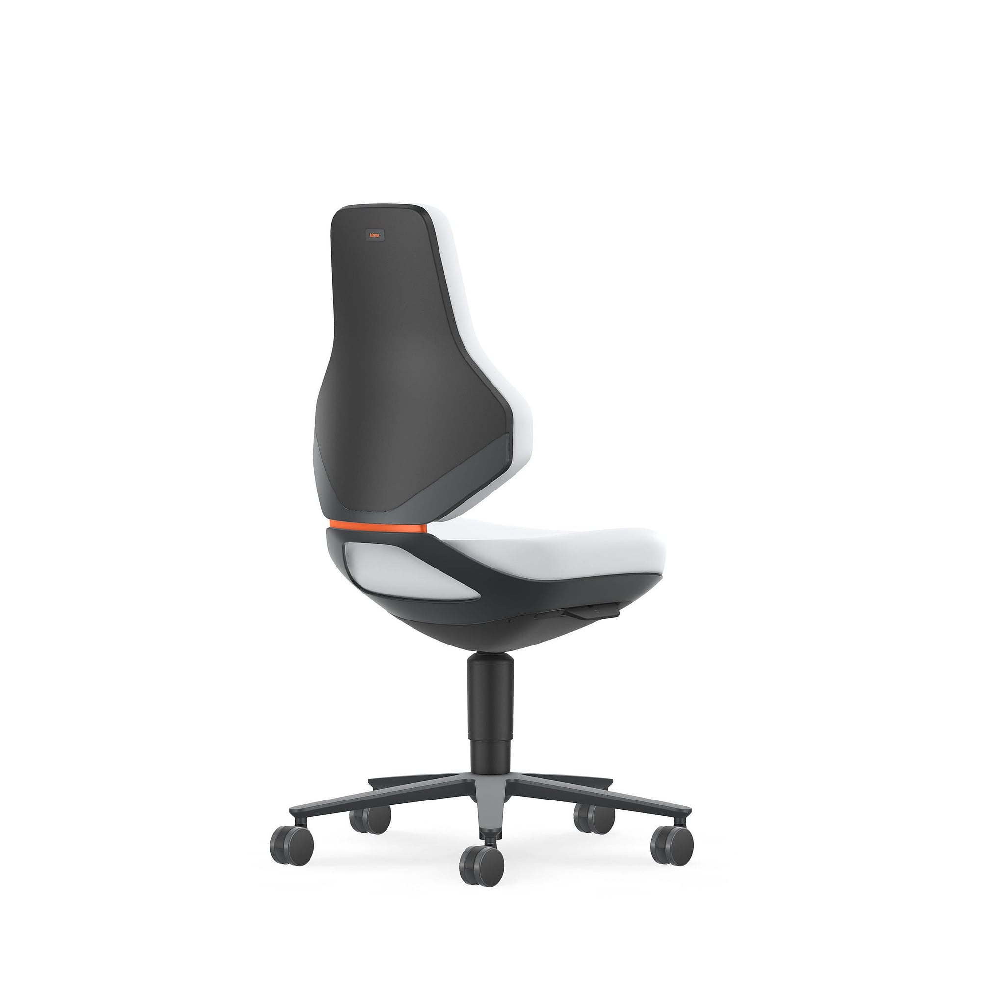Siège pivotant TEXON 2 sur roulettes, poids autorégulé, Skintec blanc cassé, assise 450-620 mm - Bimos 9173-4007