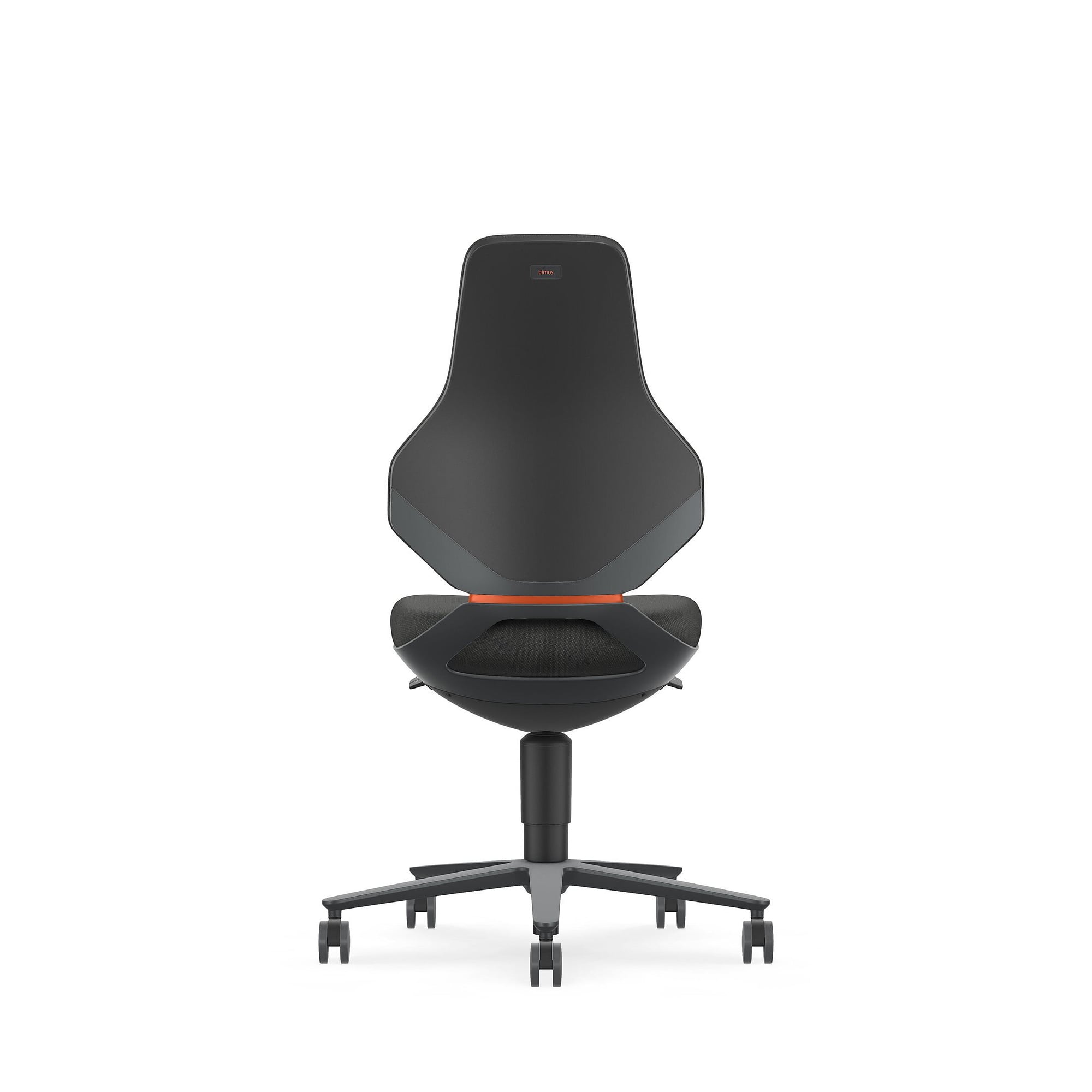 Arbeitsdrehstuhl TEXON 2 mit Rollen und Gewichtsautomatik, Stoff Duotec schwarz, Sitzhöhe 450-620 mm - Bimos 9173-6801