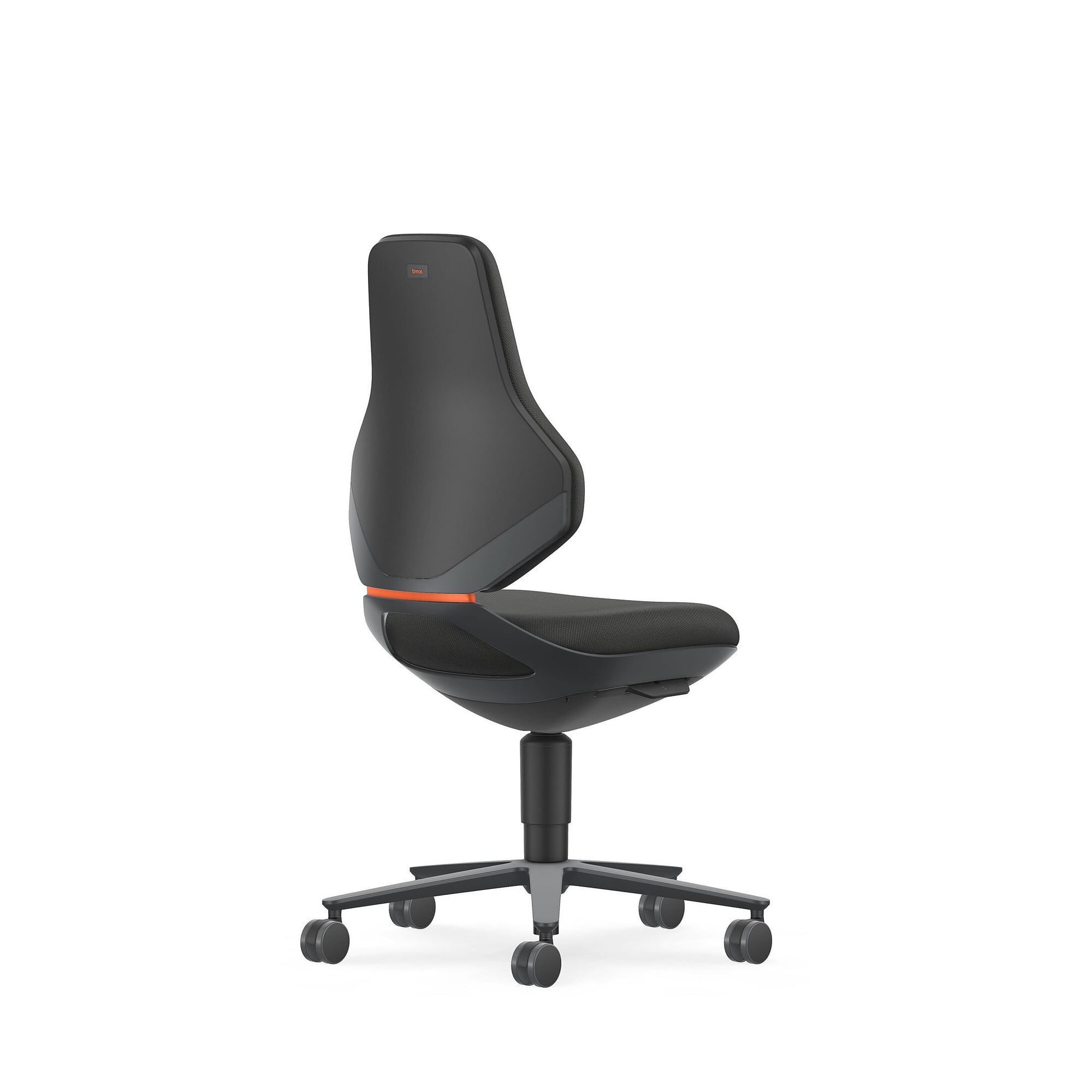 Arbeitsdrehstuhl TEXON 2 mit Rollen und Gewichtsautomatik, Stoff Duotec schwarz, Sitzhöhe 450-620 mm - Bimos 9173-6801