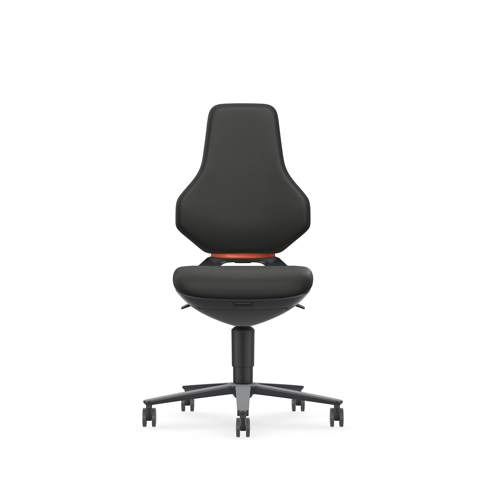 Arbeitsdrehstuhl TEXON 2 mit Rollen und Gewichtsautomatik, Stoff Duotec schwarz, Sitzhöhe 450-620 mm - Bimos 9173-6801