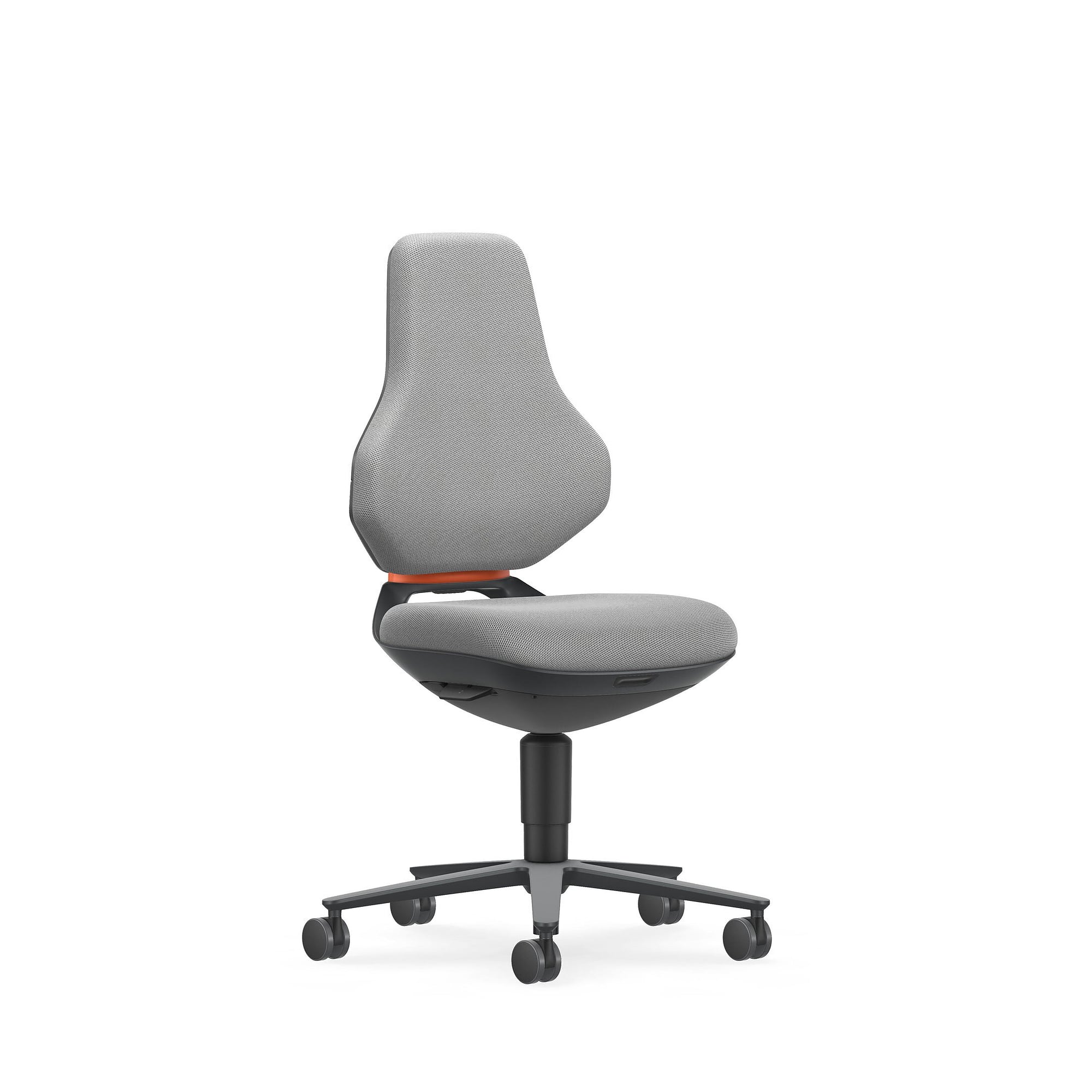 Arbeitsdrehstuhl TEXON 2 mit Rollen, Stoff Duotec grau, Sitzhöhe 450 bis 620 mm - Bimos 9173-6811