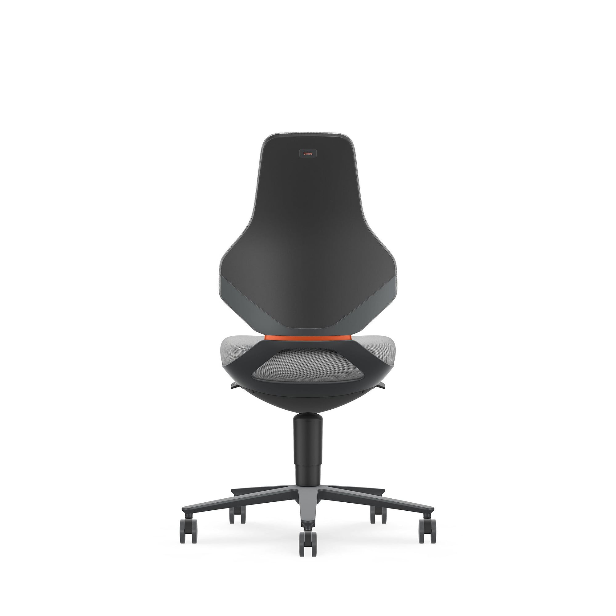 Arbeitsdrehstuhl TEXON 2 mit Rollen, Stoff Duotec grau, Sitzhöhe 450 bis 620 mm - Bimos 9173-6811