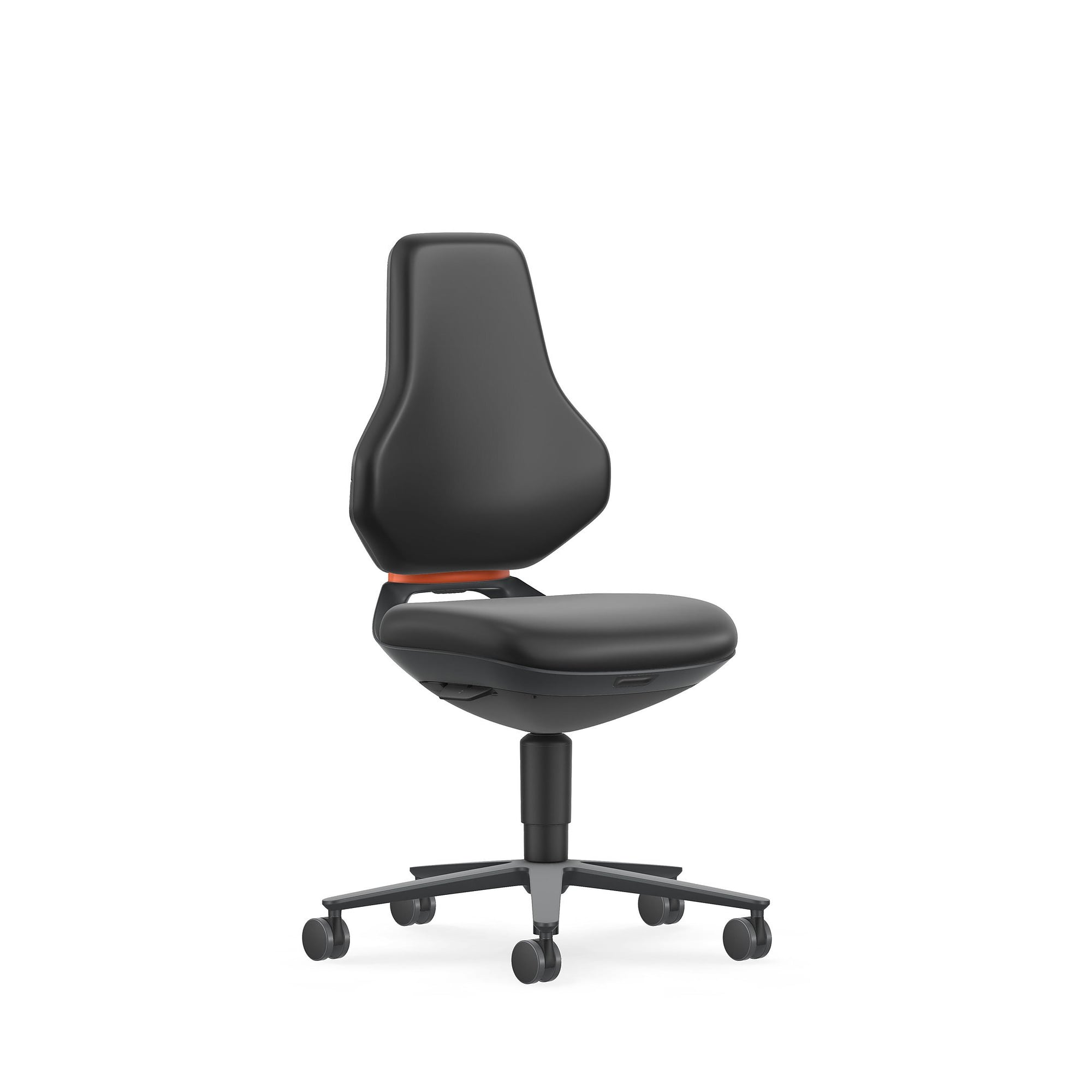 Arbeitsdrehstuhl TEXON 2 mit Rollen, Kunstleder Magic schwarz, Sitzhöhe 450 bis 620 mm - Bimos 9173-MG01