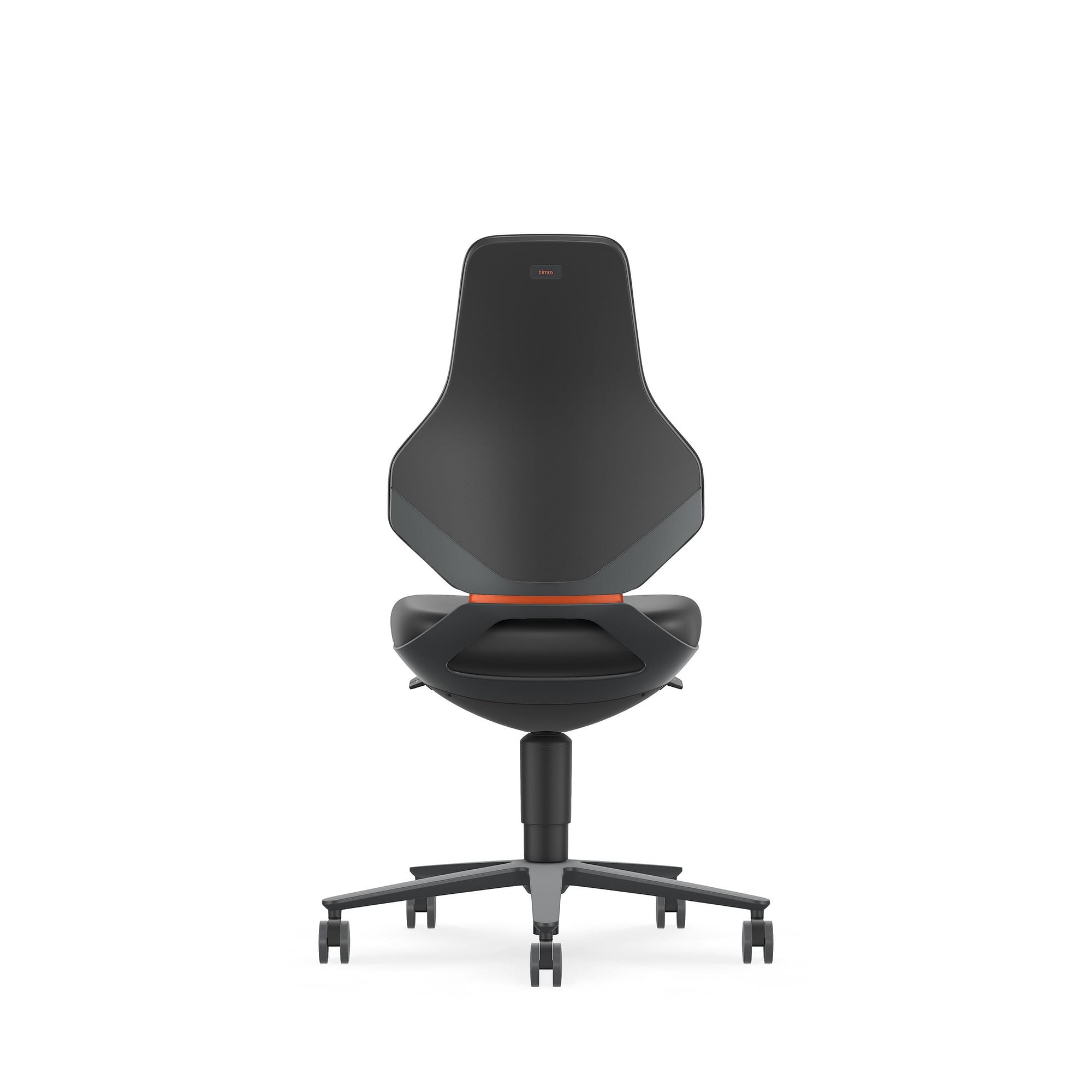 Arbeitsdrehstuhl TEXON 2 mit Rollen, Kunstleder Magic schwarz, Sitzhöhe 450 bis 620 mm - Bimos 9173-MG01