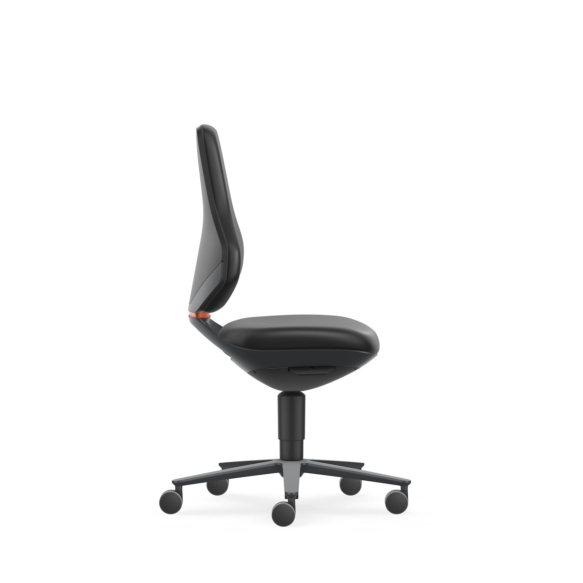 Arbeitsdrehstuhl TEXON 2 mit Rollen, Kunstleder Magic schwarz, Sitzhöhe 450 bis 620 mm - Bimos 9173-MG01