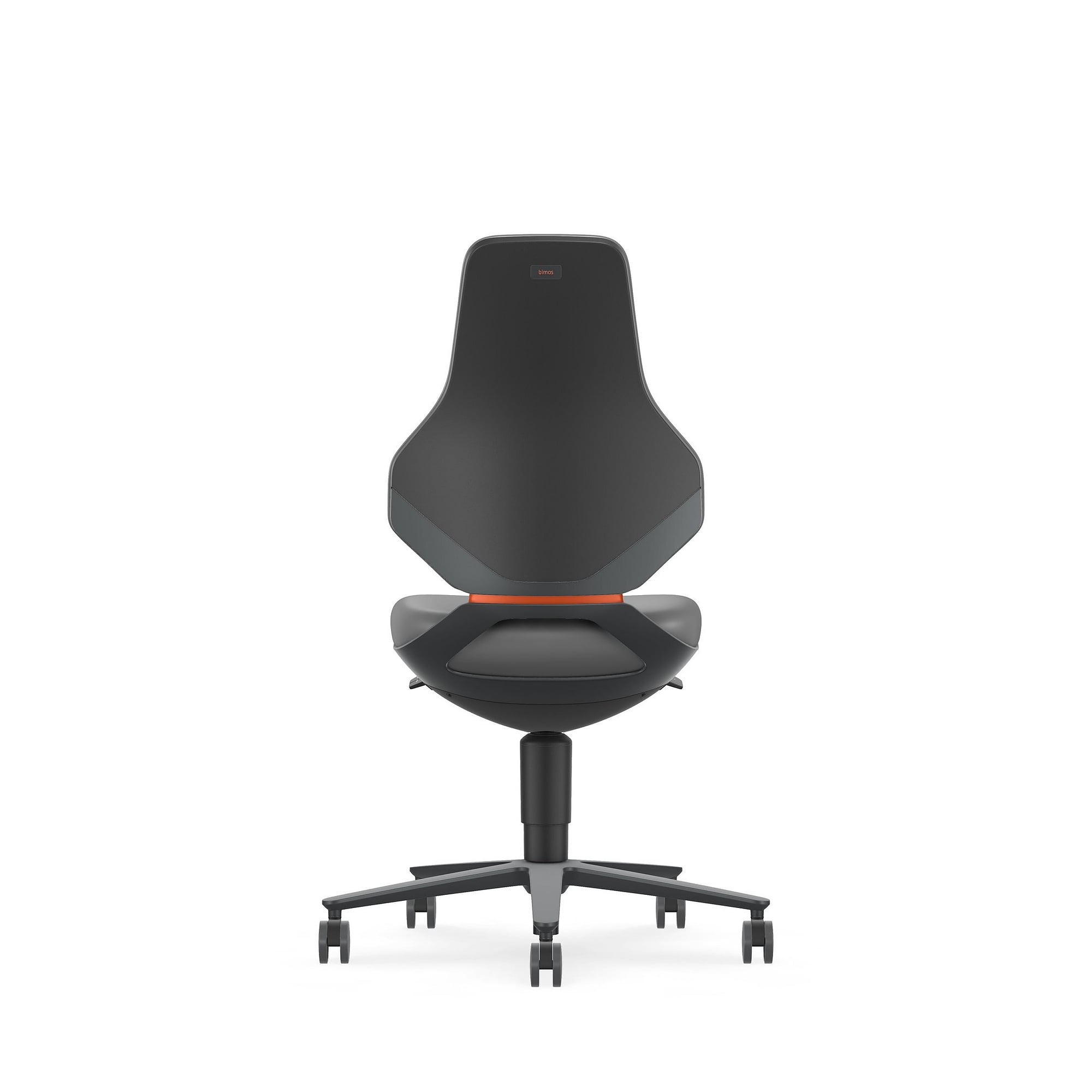 Siège de travail pivotant TEXON 2 à roulettes, similicuir Magic gris, hauteur 450 à 620 mm - Bimos 9173-MG11