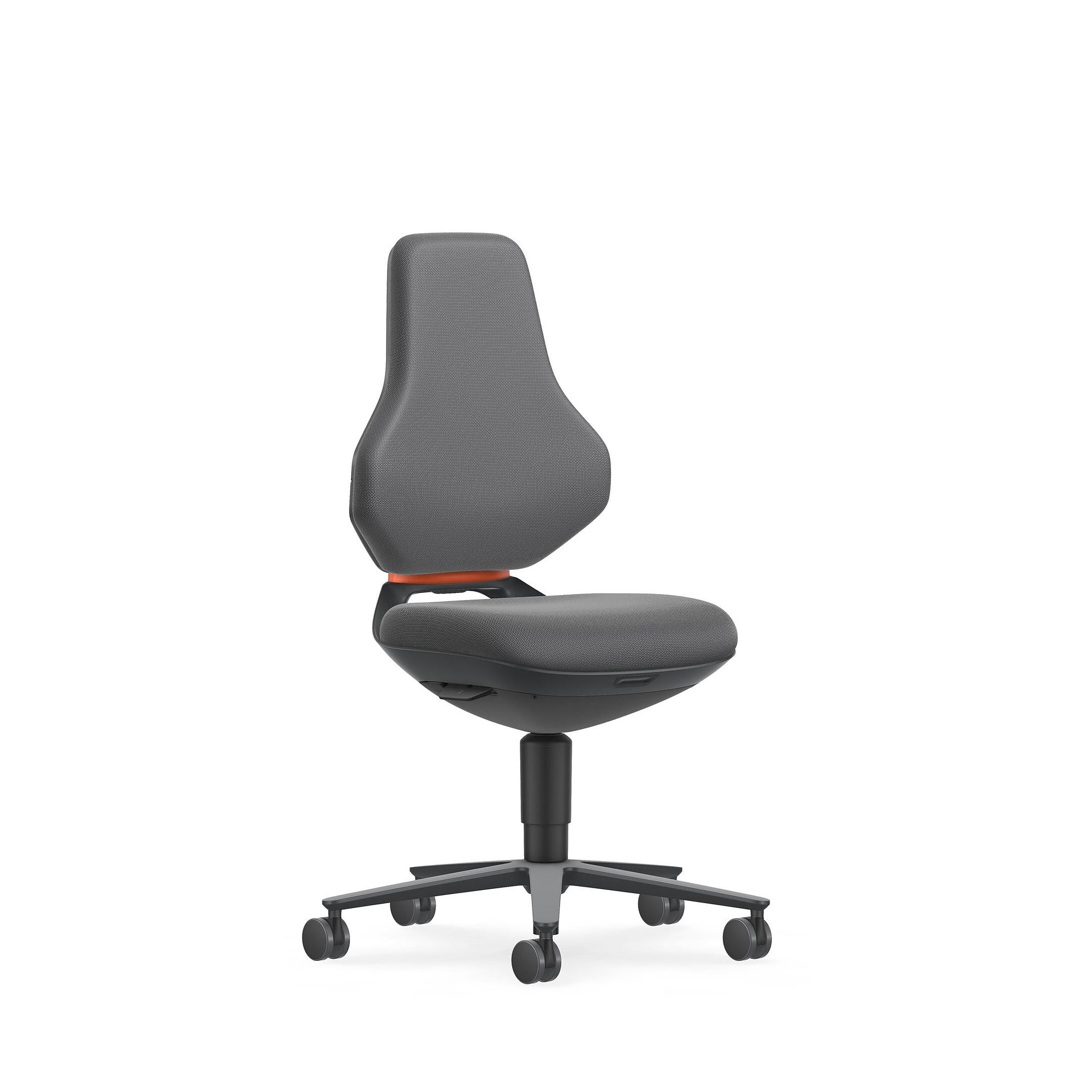 Arbeitsdrehstuhl TEXON 2 mit Rollen, Supertec grau, Sitzhöhe 450 bis 620 mm - Bimos 9173-SP11