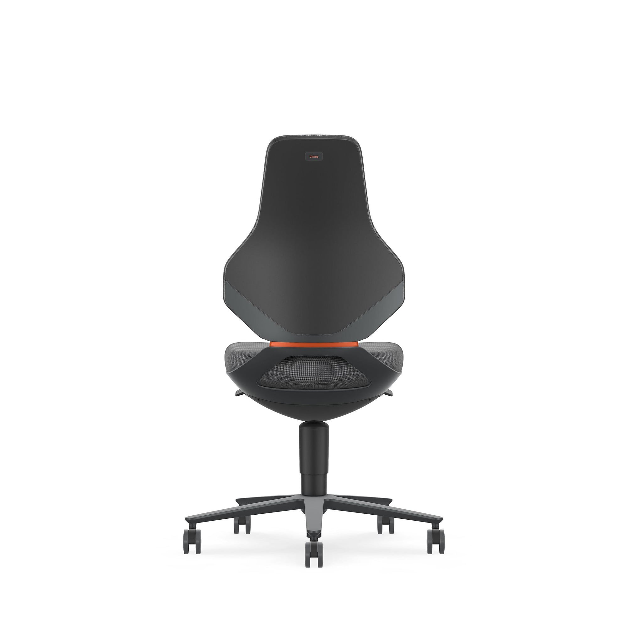 Siège de travail pivotant TEXON 2 à roulettes, Supertec gris, hauteur 450 à 620 mm - Bimos 9173-SP11