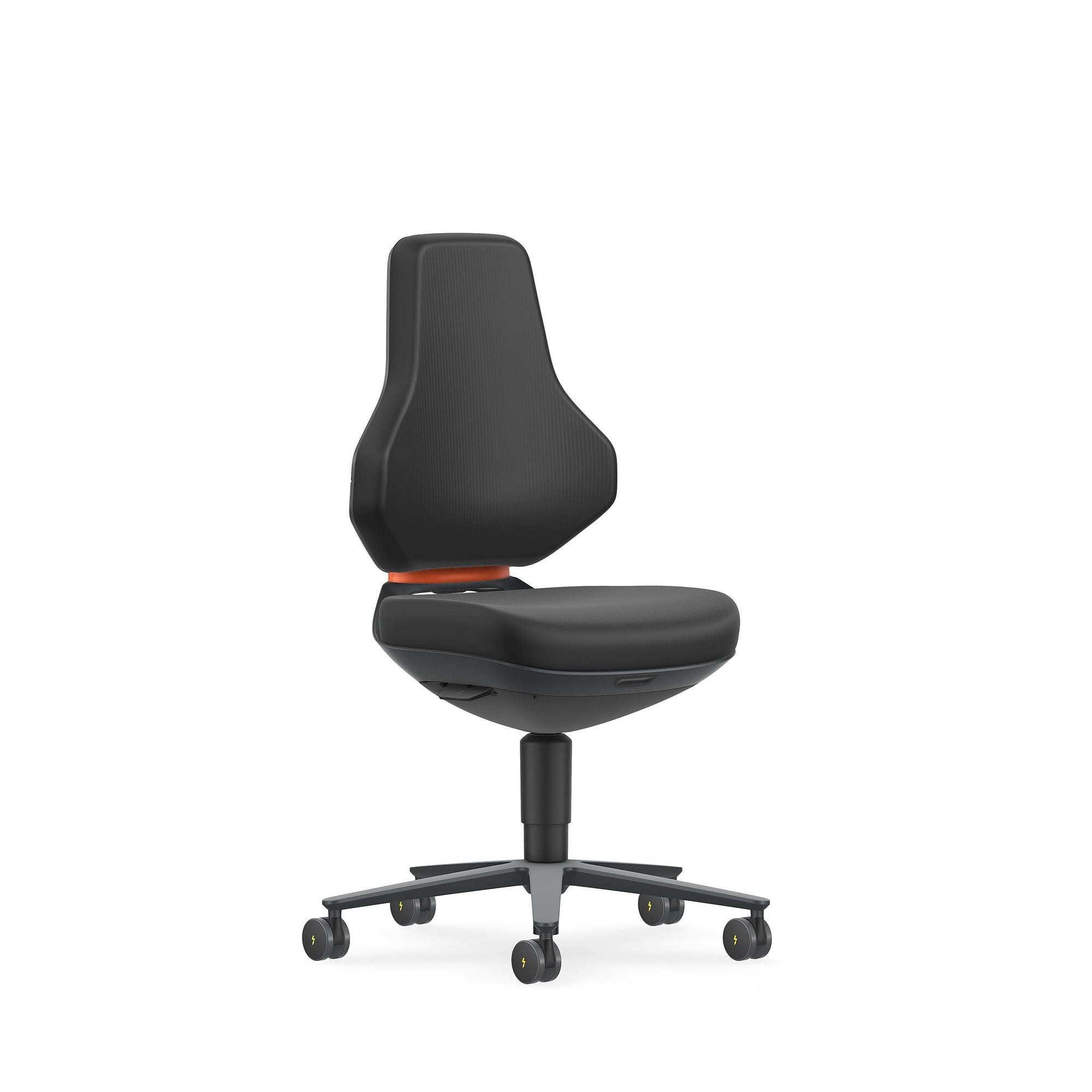 ESD TEXON 2 task swivel chair with castors, Skintec black, seat height 450 to 620 mm - Bimos 9173E-4000