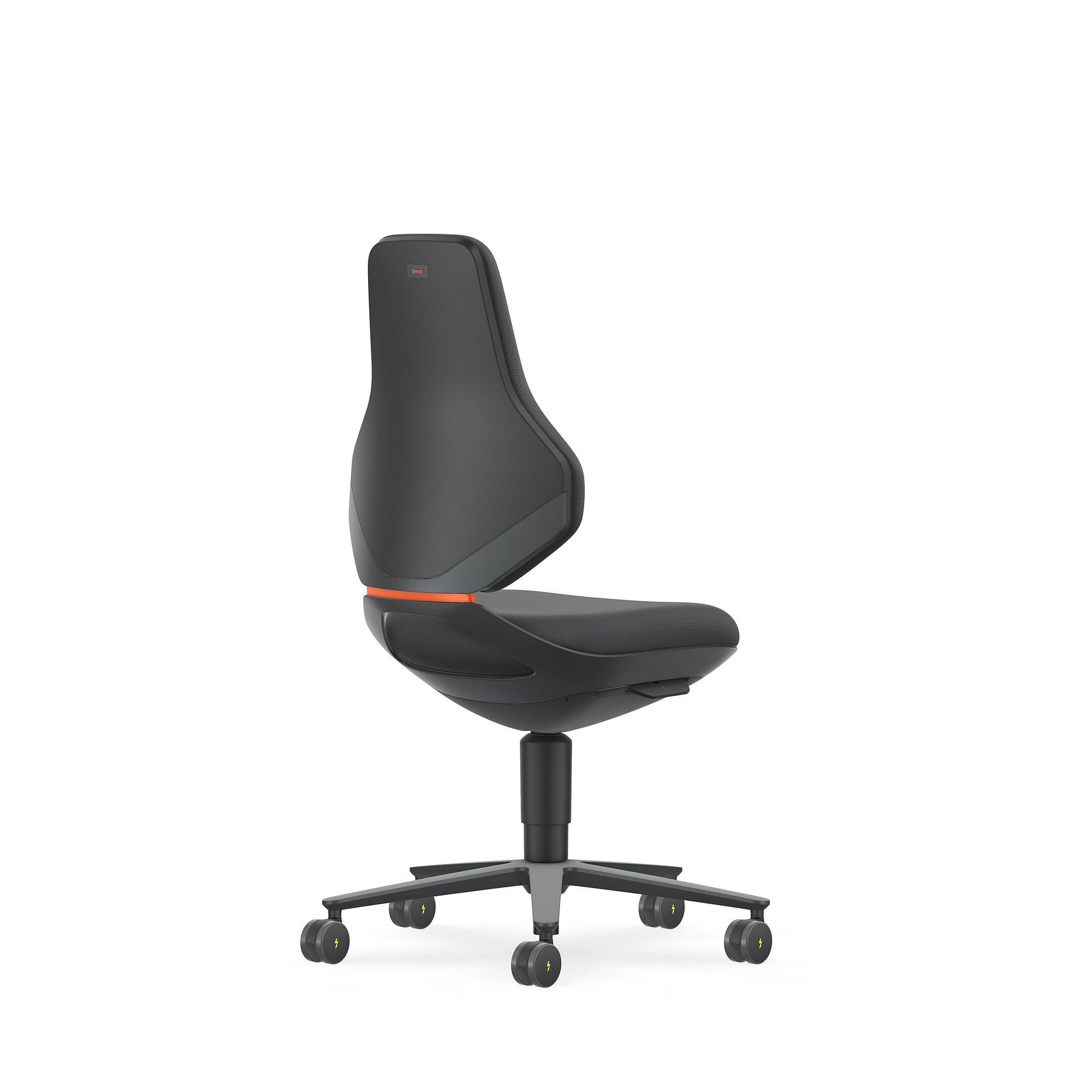 ESD TEXON 2 task swivel chair with castors, Supertec black, seat height 450 to 620 mm - Bimos 9173E-CP01