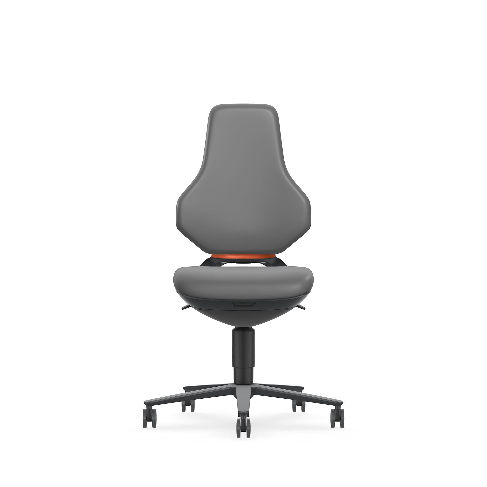 Siège de travail pivotant ESD TEXON 2 à roulettes, assise 450-620 mm, similicuir Magic gris - Bimos 9173E-MG11