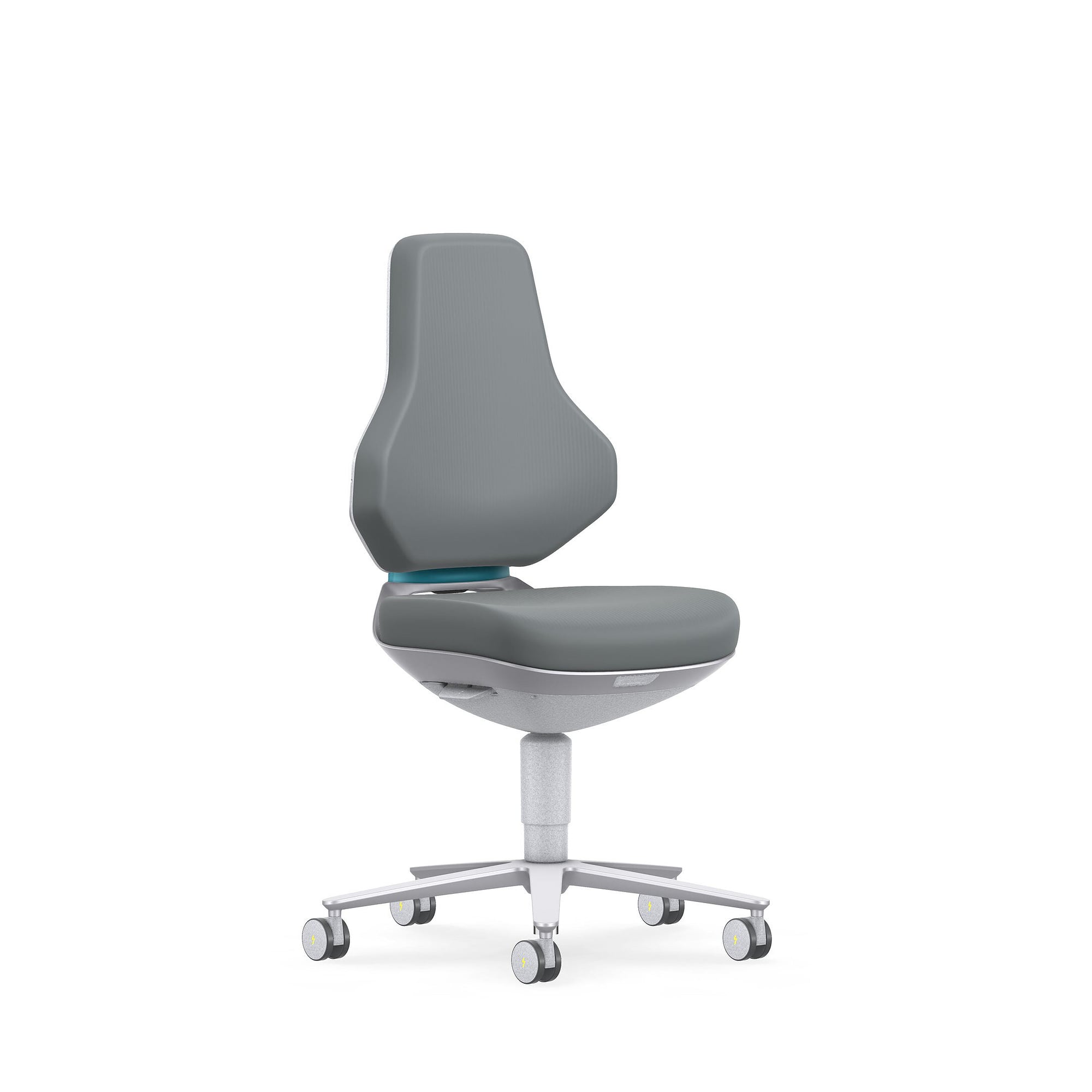 Reinraum-ESD-Arbeitsdrehstuhl TEXON 2 mit Rollen, ISO-Klasse 3, Skintec grau - Bimos 9173R-4002