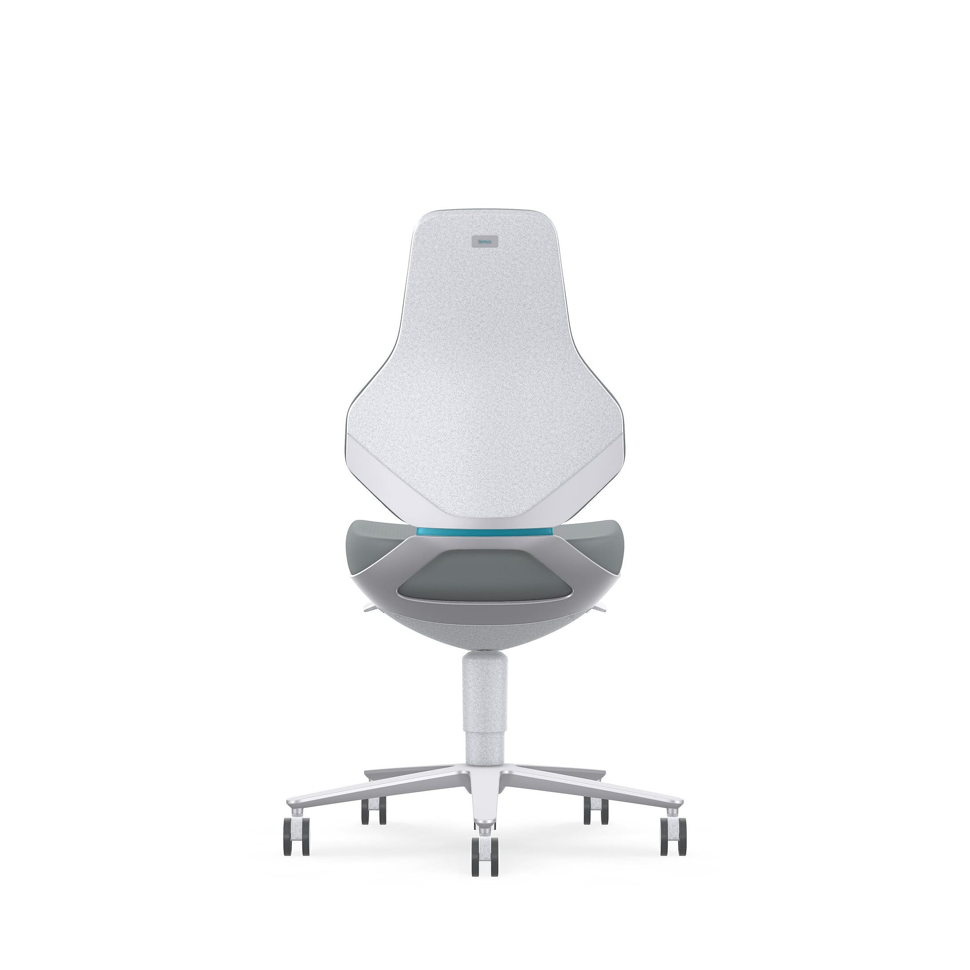 Cleanroom ESD task swivel chair TEXON 2 with castors, ISO class 3, Skintec gray - Bimos 9173R-4002