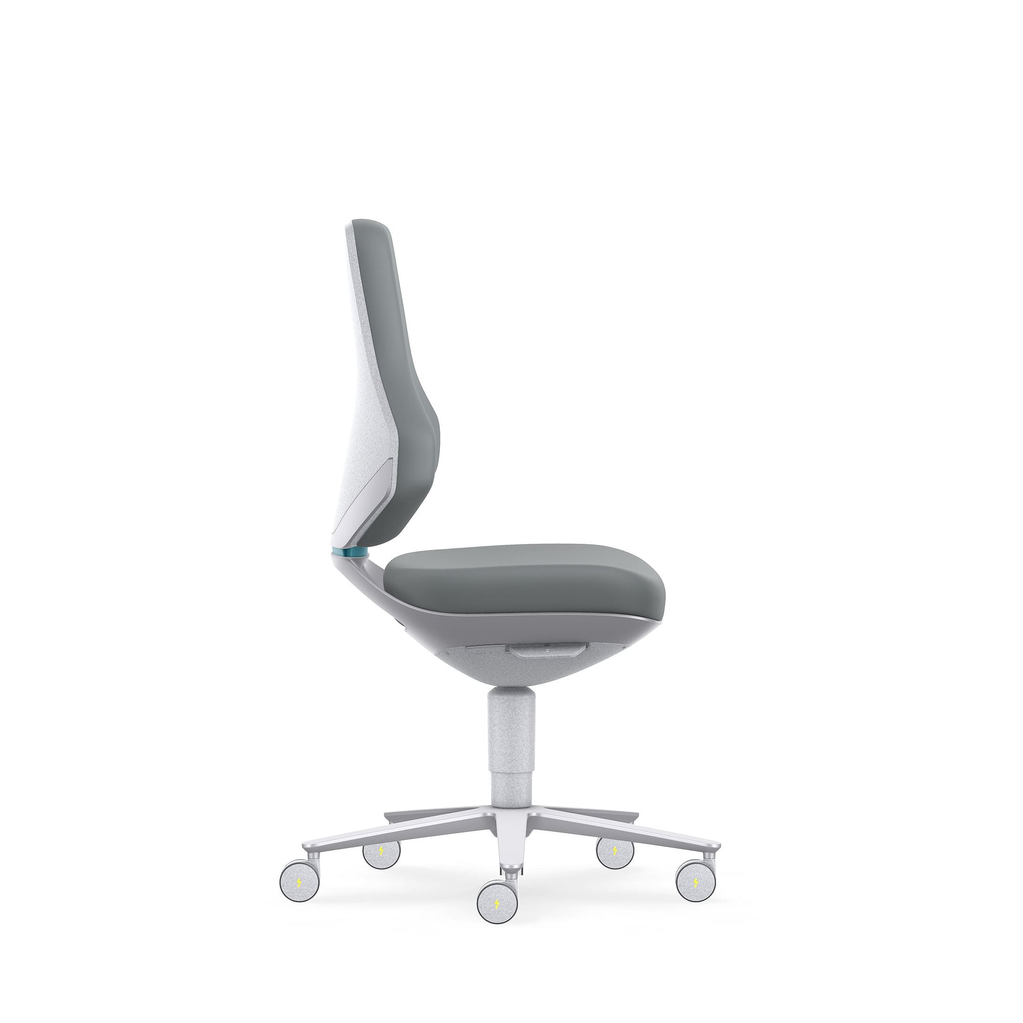 Cleanroom ESD task swivel chair TEXON 2 with castors, ISO class 3, Skintec gray - Bimos 9173R-4002