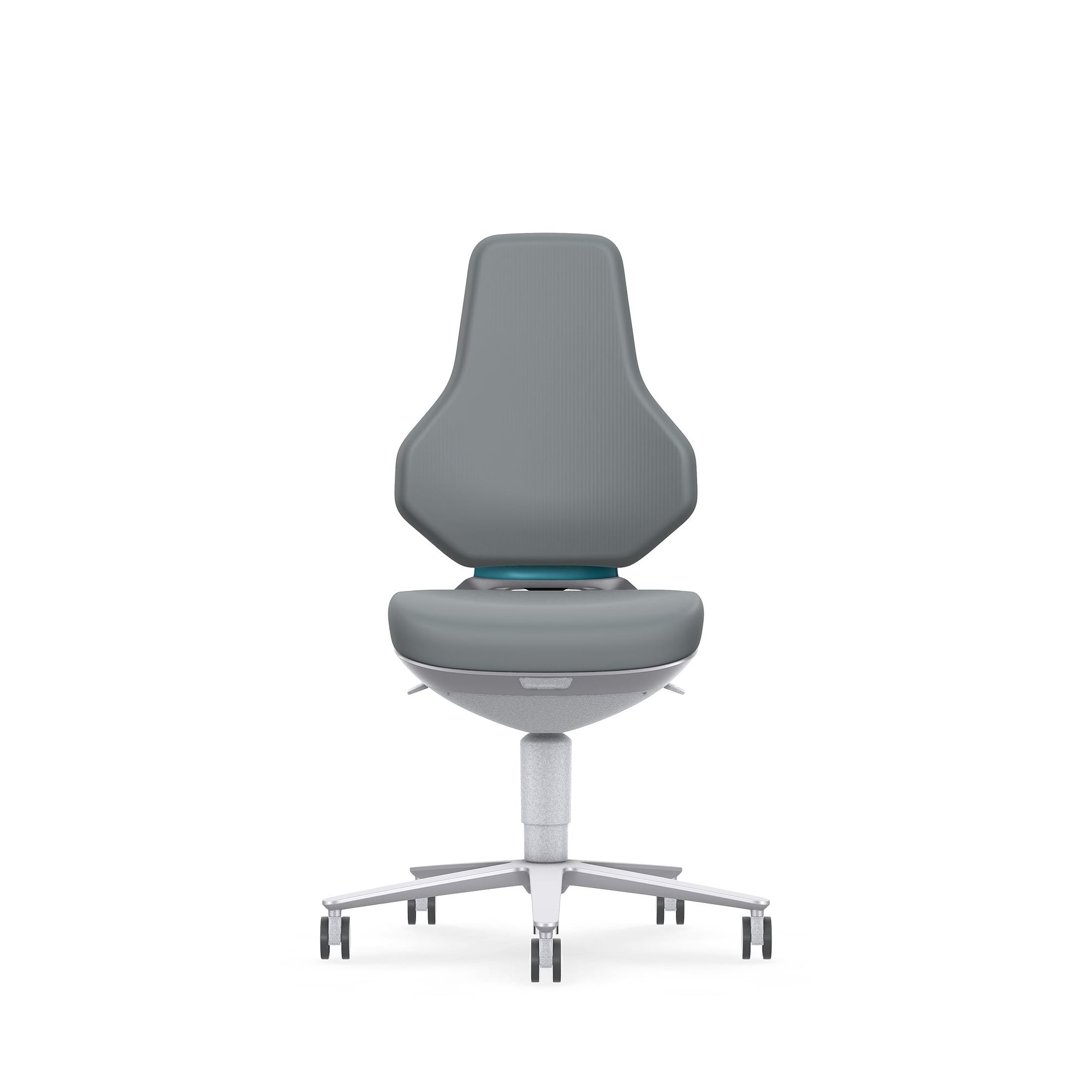 Cleanroom ESD task swivel chair TEXON 2 with castors, ISO class 3, Skintec gray - Bimos 9173R-4002