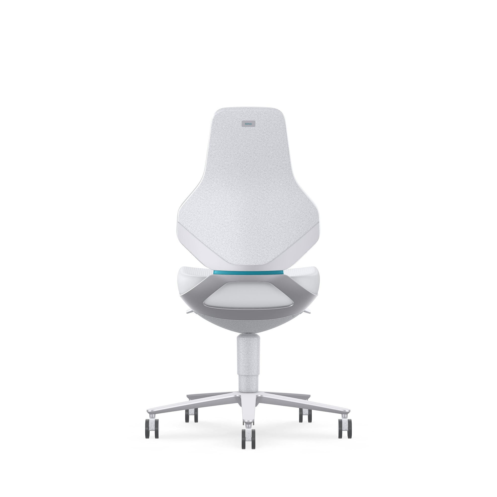 Siège pivotant ESD salle blanche TEXON 2 à roulettes, ISO classe 3, Skintec blanc cassé - Bimos 9173R-4007