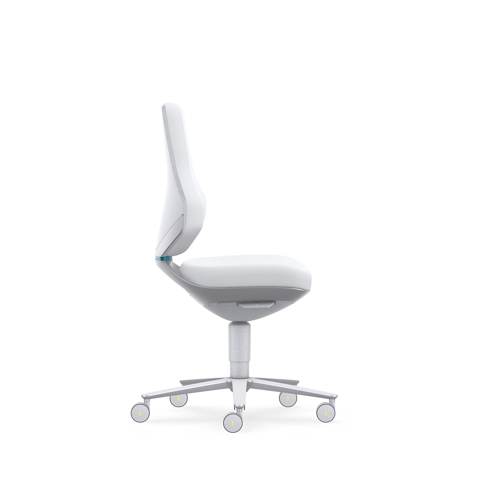 Siège pivotant ESD salle blanche TEXON 2 à roulettes, ISO classe 3, Skintec blanc cassé - Bimos 9173R-4007