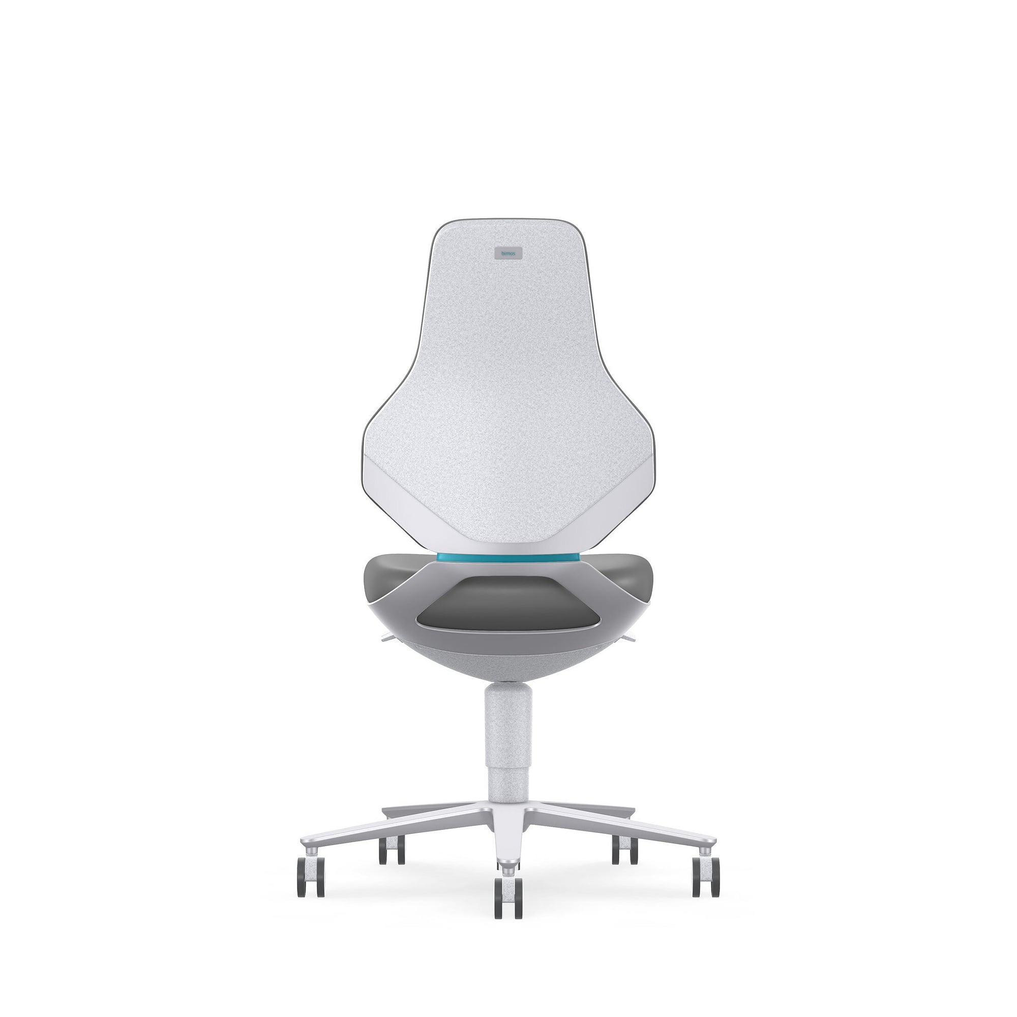 Reinraum-ESD-Arbeitsdrehstuhl TEXON 2 mit Rollen, ISO-Klasse 3, Kunstleder Magic grau - Bimos 9173R-MG11
