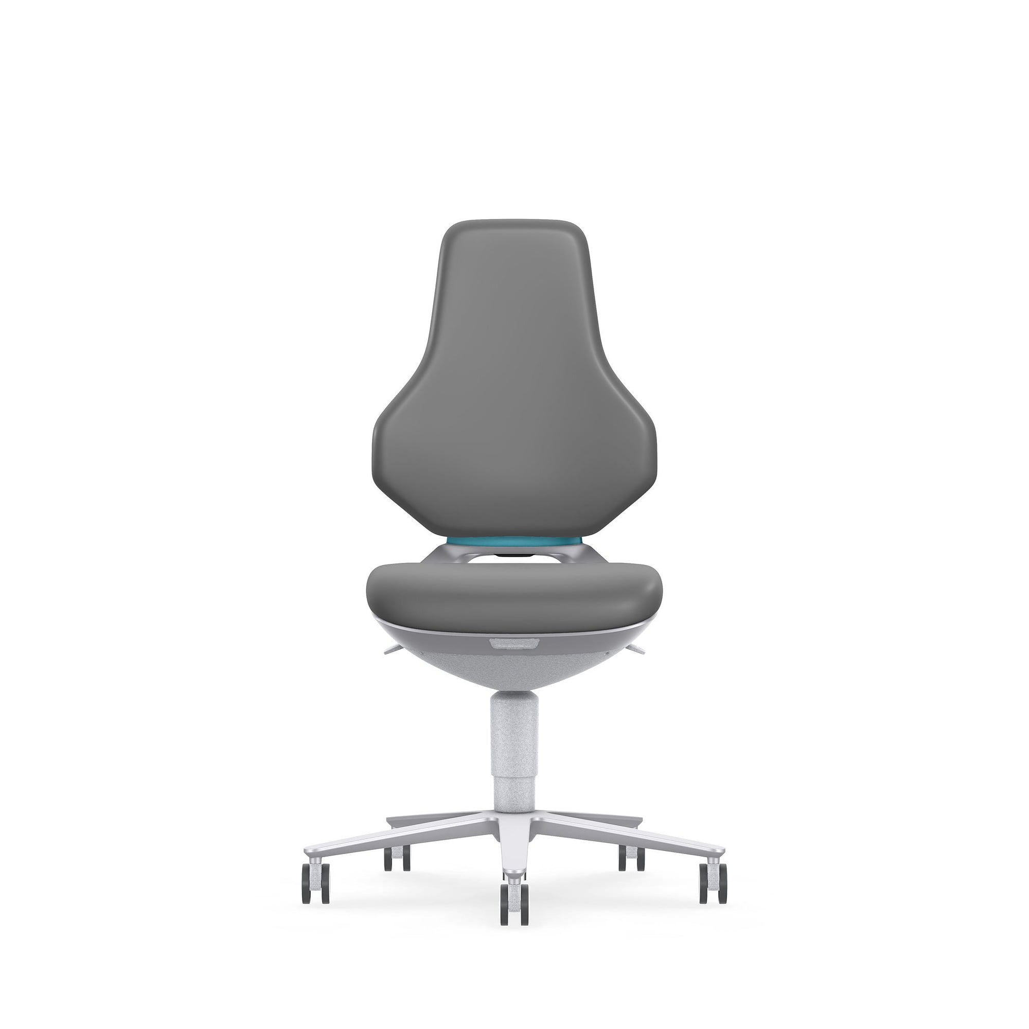 Reinraum-ESD-Arbeitsdrehstuhl TEXON 2 mit Rollen, ISO-Klasse 3, Kunstleder Magic grau - Bimos 9173R-MG11