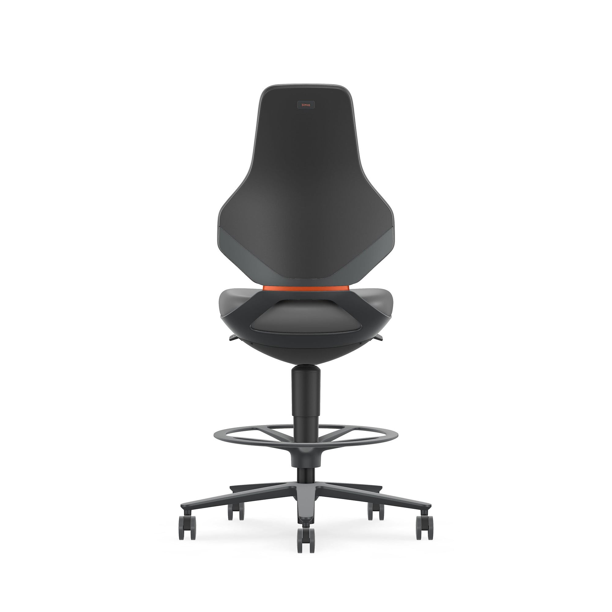 ESD-Arbeitsdrehstuhl TEXON 4 mit Sitz-Stopp-Rollen und Fußring, Kunstleder Magic grau - Bimos 9175E-MG11
