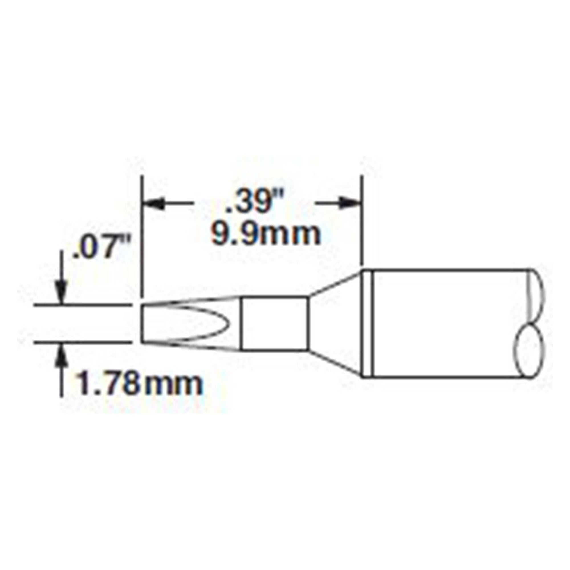 Lötspitze CVC meißelförmig 1,78 x 9,9 mm, Serie 700, für CV- und MX-Systeme - Metcal CVC-7CH0018S