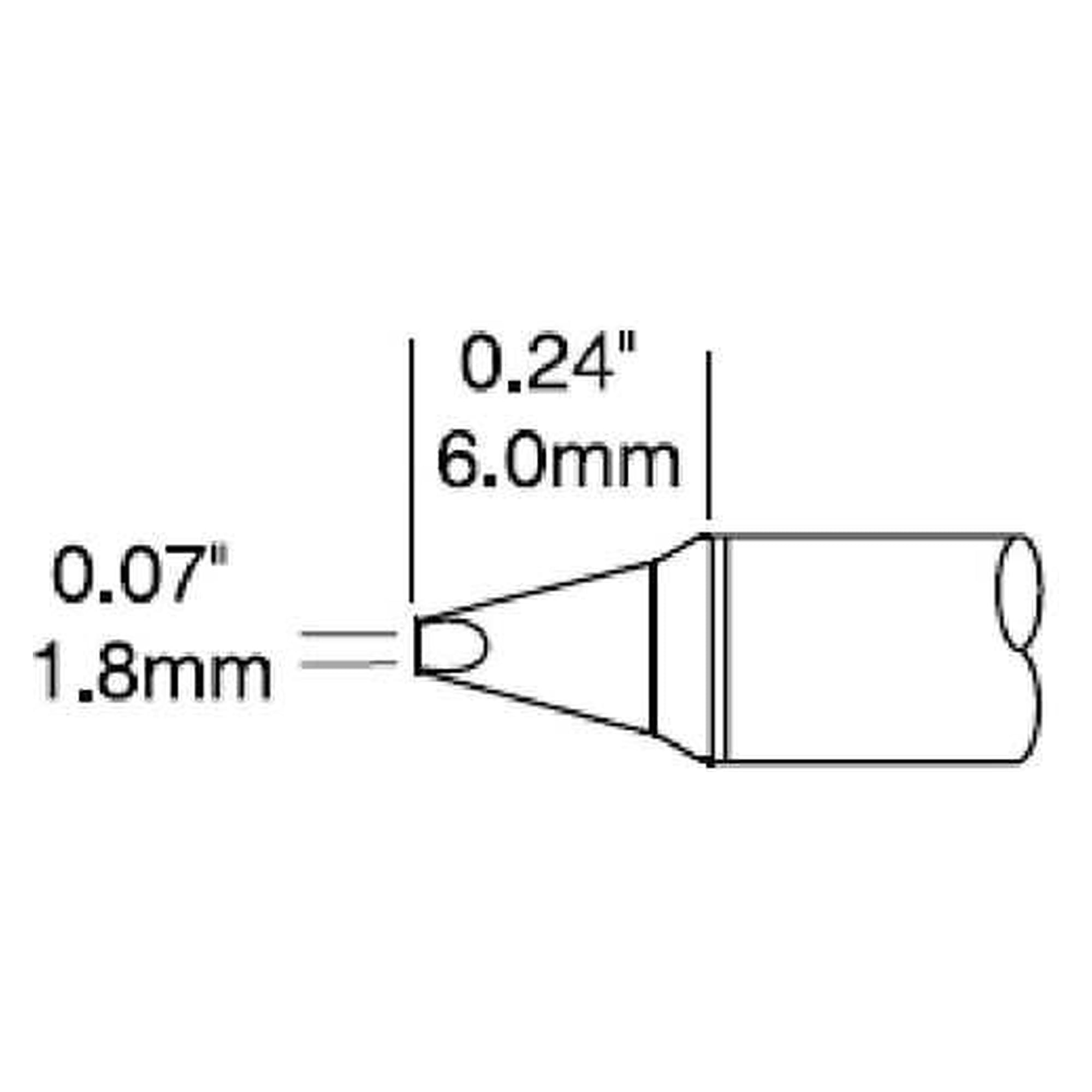 Power-Lötspitze STTC meißelförmig 30° abgewinkelt 1,8 x 9,9 mm, Serie 800V1 - Metcal STTC-837PV1