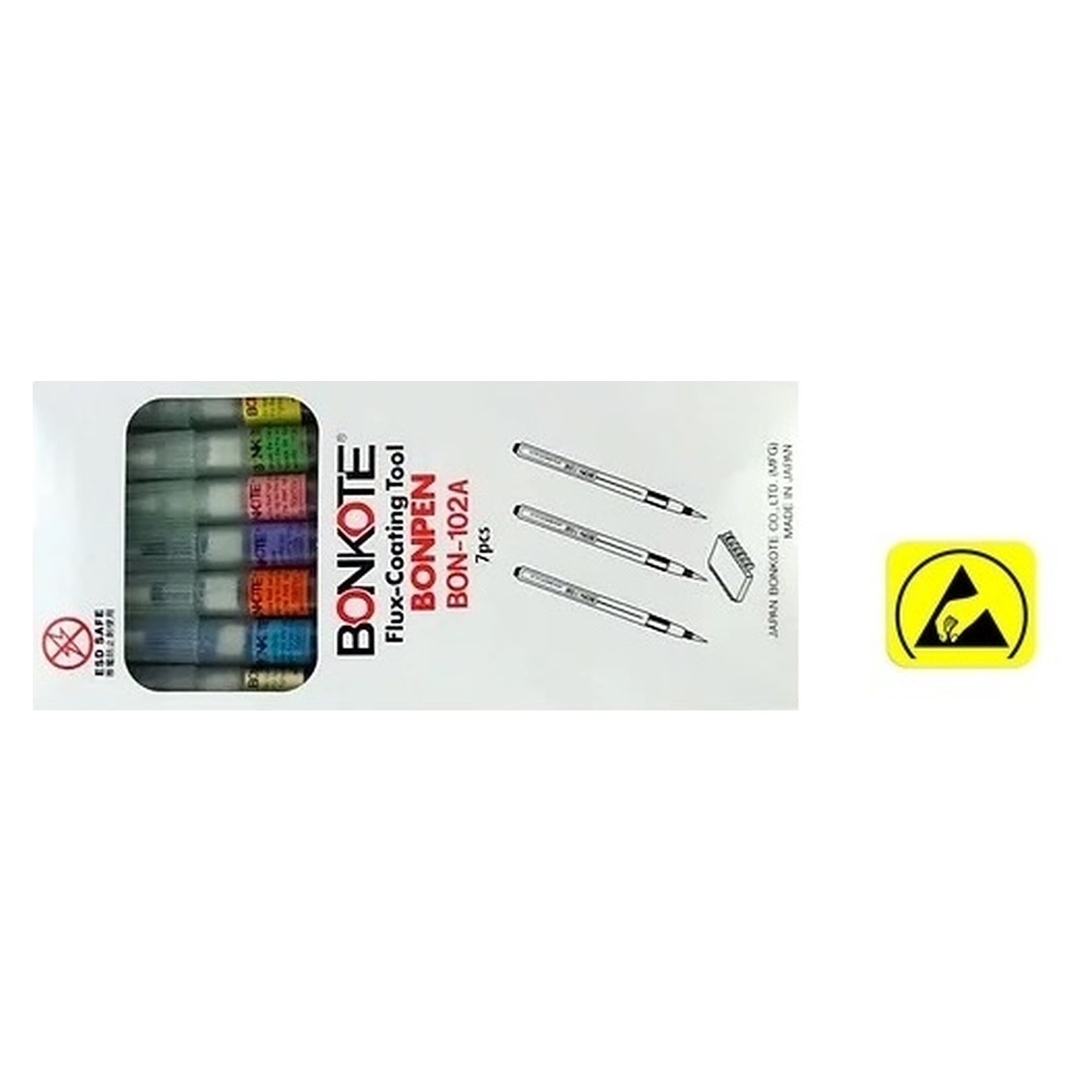 Flux pen set, empty, 7 pens with different tips for self-filling - Lico BON-102A Set 7