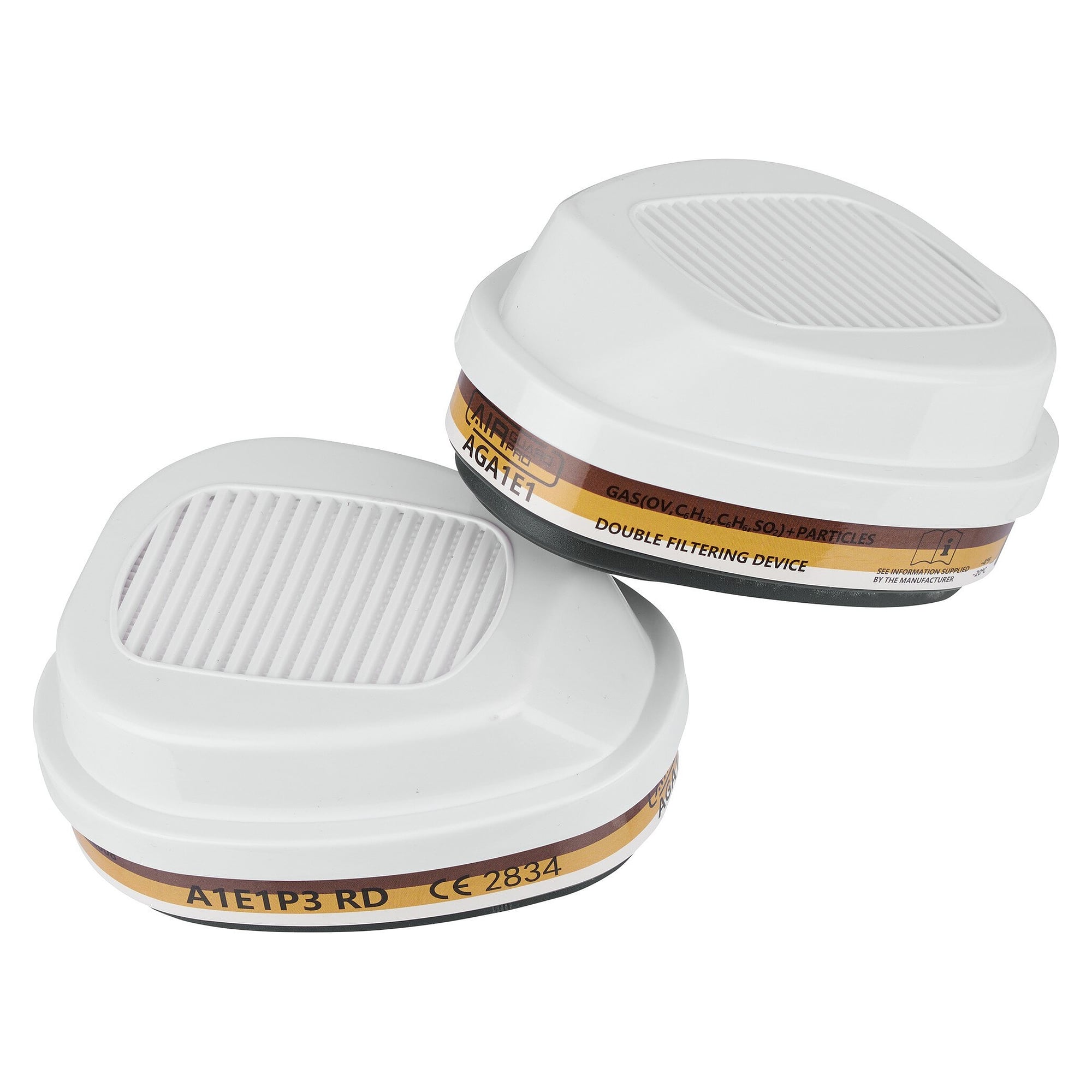 Kombifilter A1E1P3 R D mit Bajonettanschluss für Halbmaske AirGuard Pro 360, 1 Paar - DS Safety Wear AGA1E1