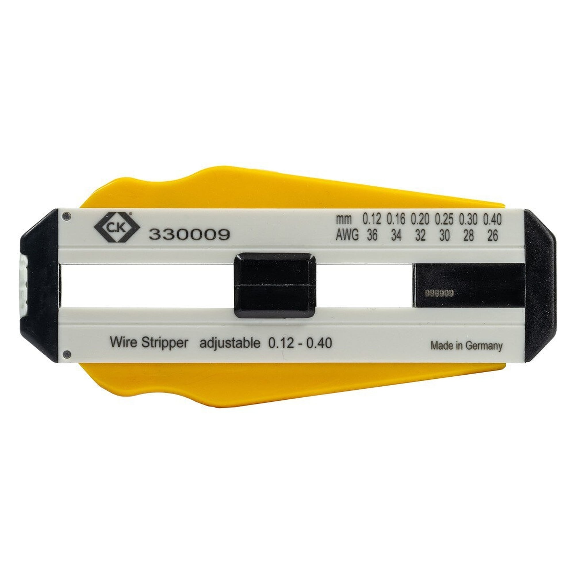 Precision wire stripper adjustable 0.12 - 0.40 mm, 6 settings, for PVC and PTFE wire - C.K 330009