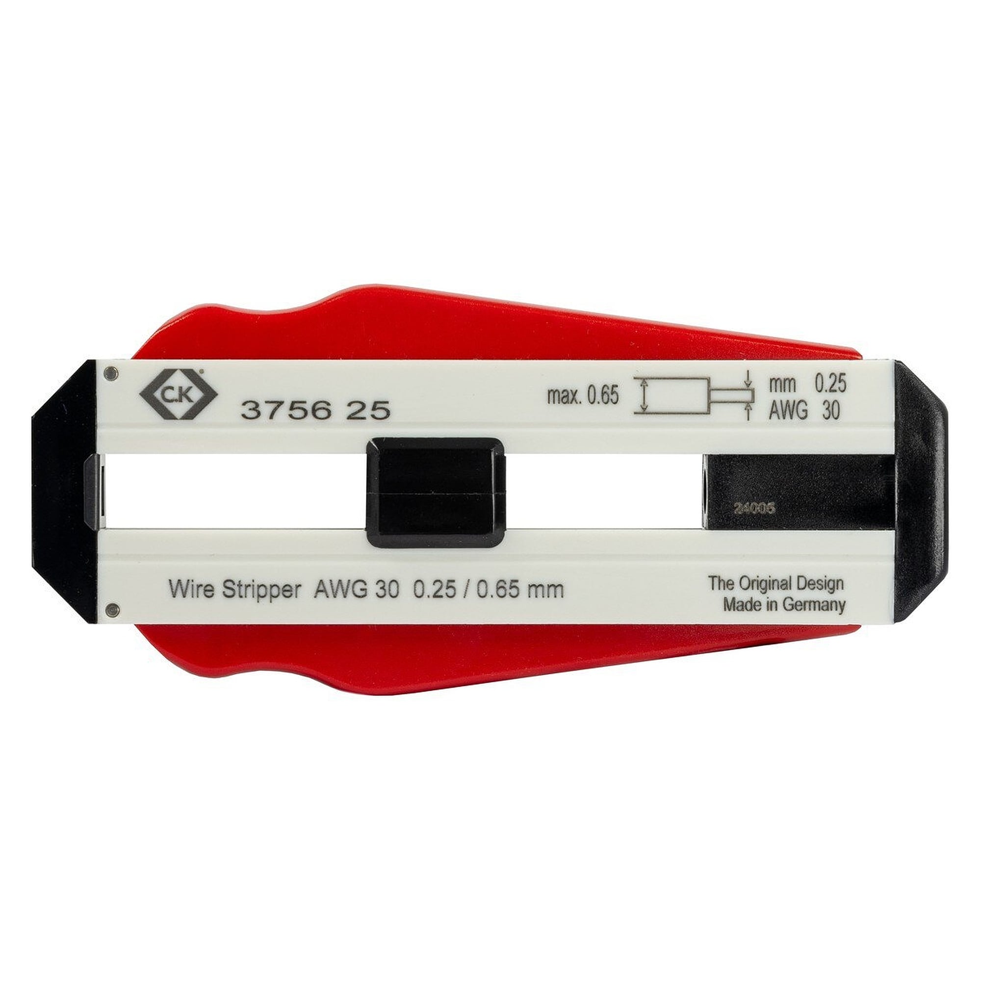 Precision wire stripper for wire diameter 0.25 mm (AWG 30) with length stop - C.K T3756 25