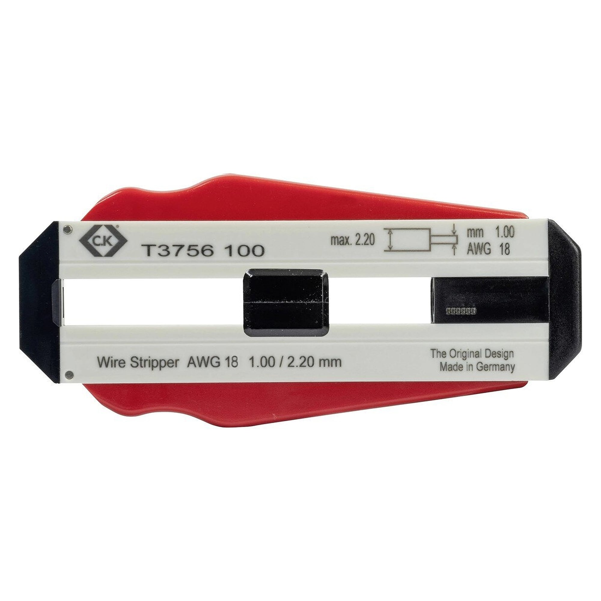 Precision wire stripper for wire diameter 0.60 mm (AWG 22) with length stop - C.K T3756 60