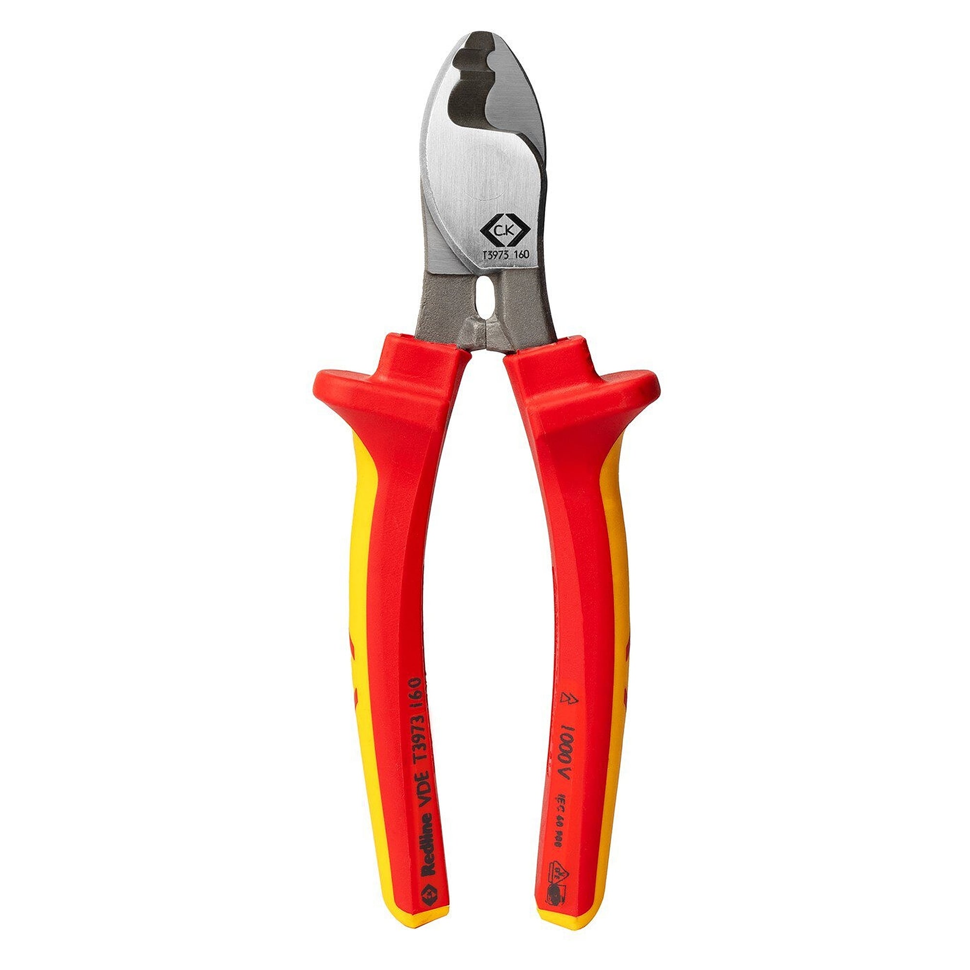 VDE cable cutter Redline 160 mm, 1000 V insulated, for Cu and Al cables up to Ø 9 mm - C.K T3973 160