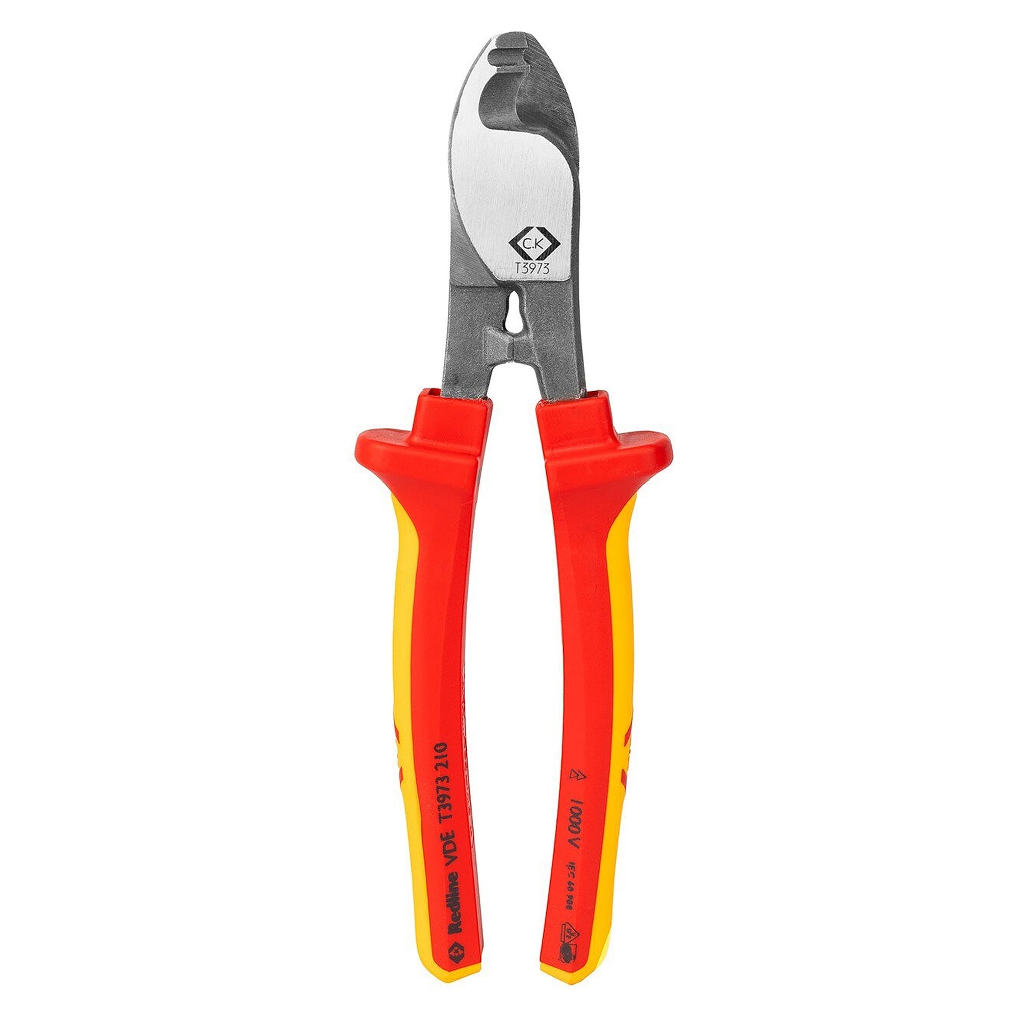 Coupe-câble VDE Redline 210 mm, isolé 1000 V, pour câbles Cu et Al jusqu'à Ø 11 mm - C.K T3973 210