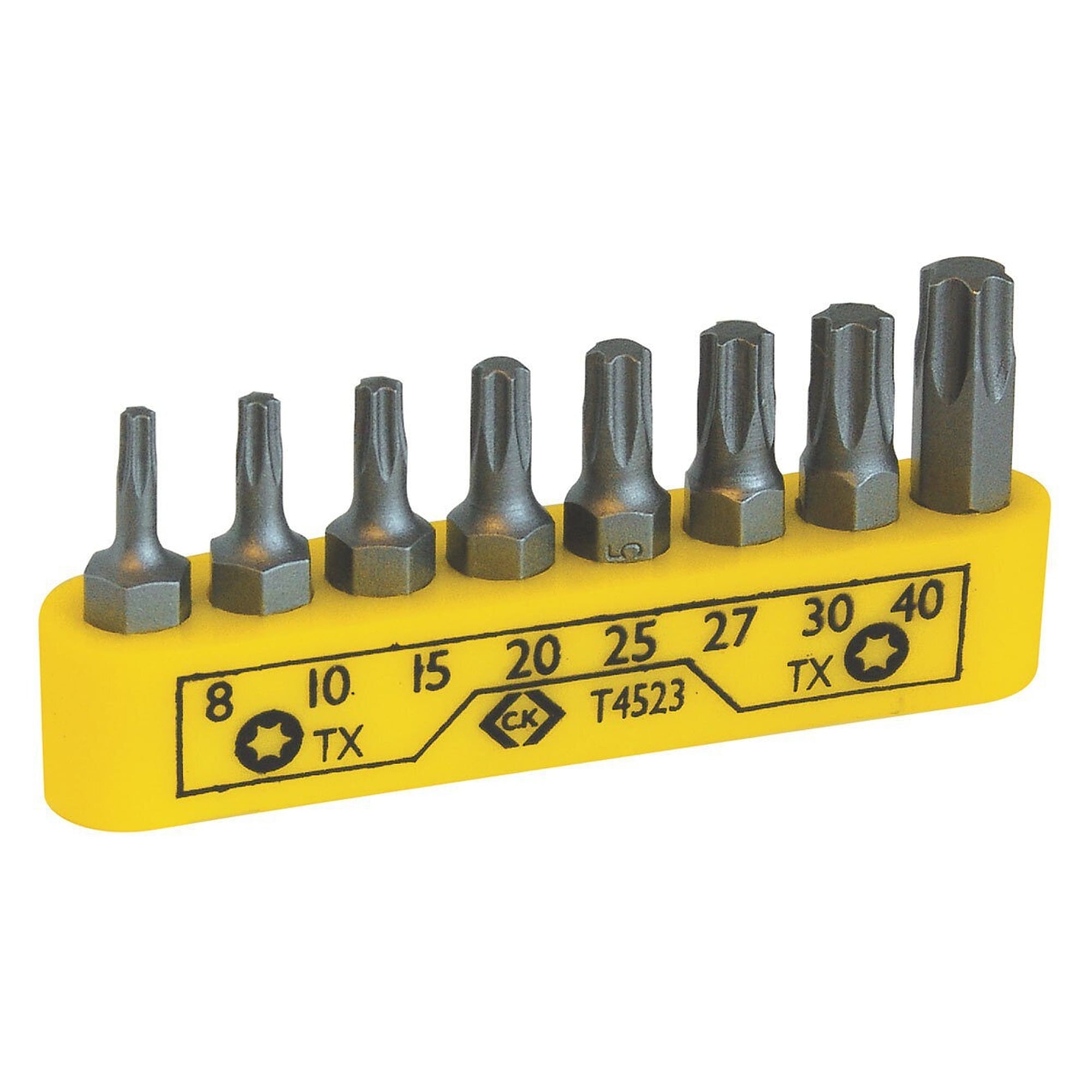 Bitsatz TORX 8-teilig, S2-Stahl, TX 8, 10, 15, 20, 25, 27, 30, 40 - C.K T4523