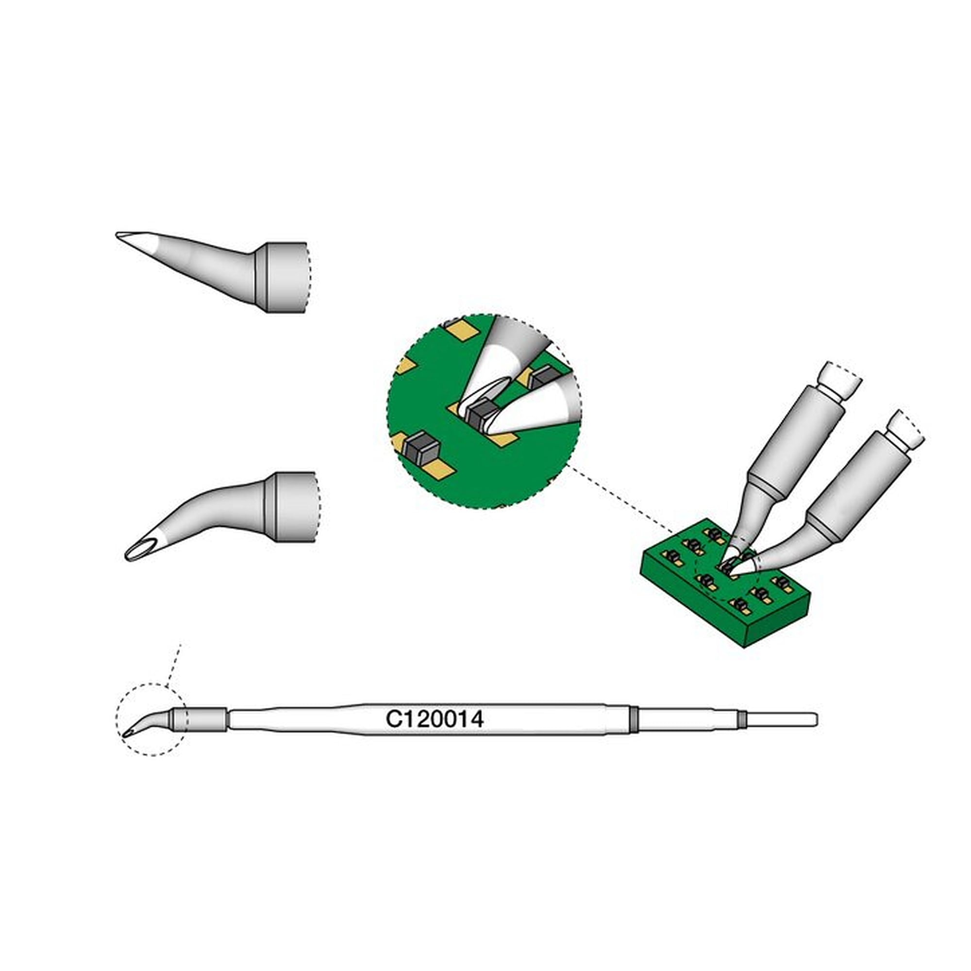 Entlötspitze der Serie C120 für die Mikro-Entlötpinzette PA120-A - JBC C120014