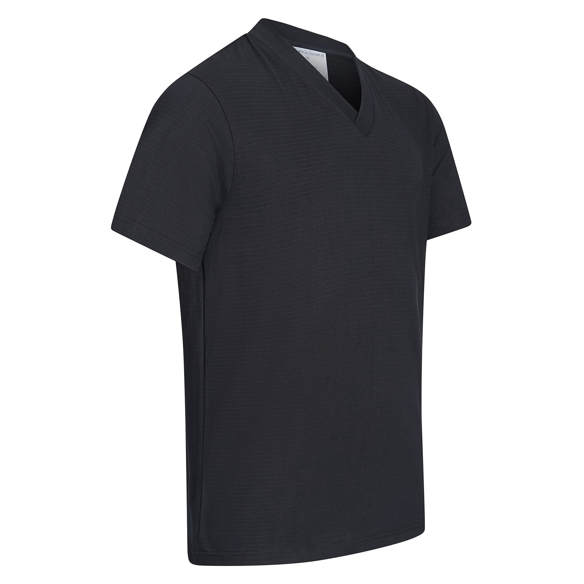 T-shirt ESD col V et col noir, 150 g/m², noir, taille 7XL - Safeguard TGO-TS15-BK7XL-STANDARD
