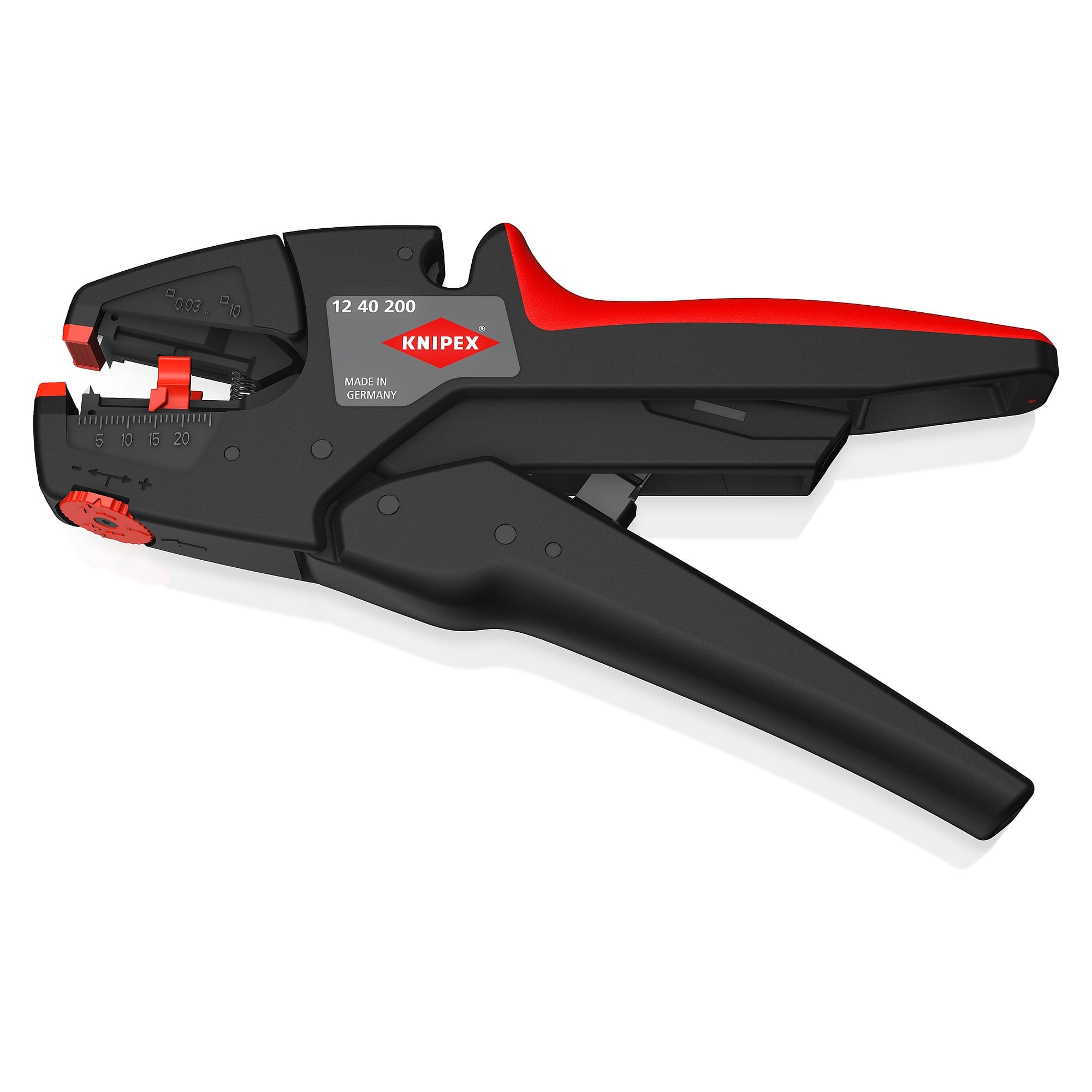 Wire stripping pliers for electrical installation and cable assembly, new version - Knipex 12 40 200 - neue Version