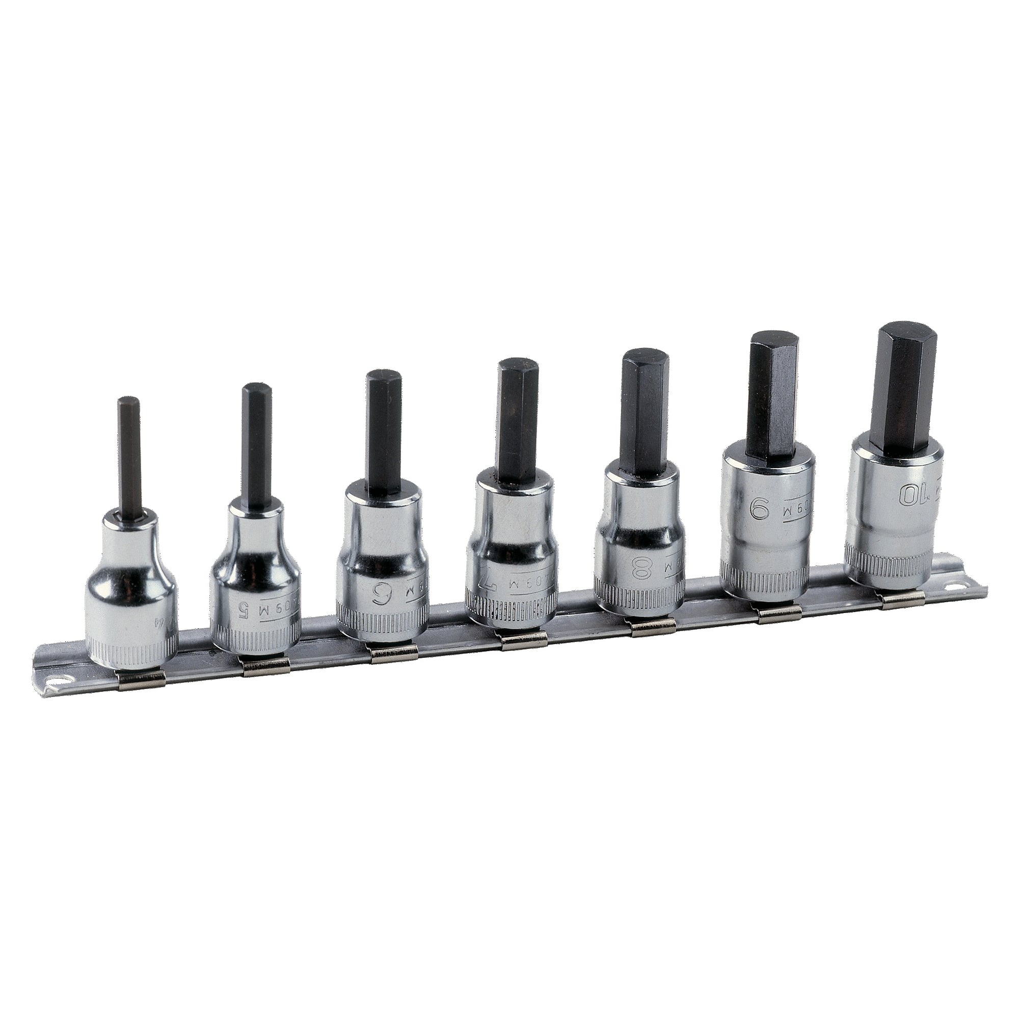 Steckschlüssel-Schraubendrehereinsätze 3/8 Zoll Innensechskant 3 bis 10 mm, 7-teilig - Bahco 7409MR/S7
