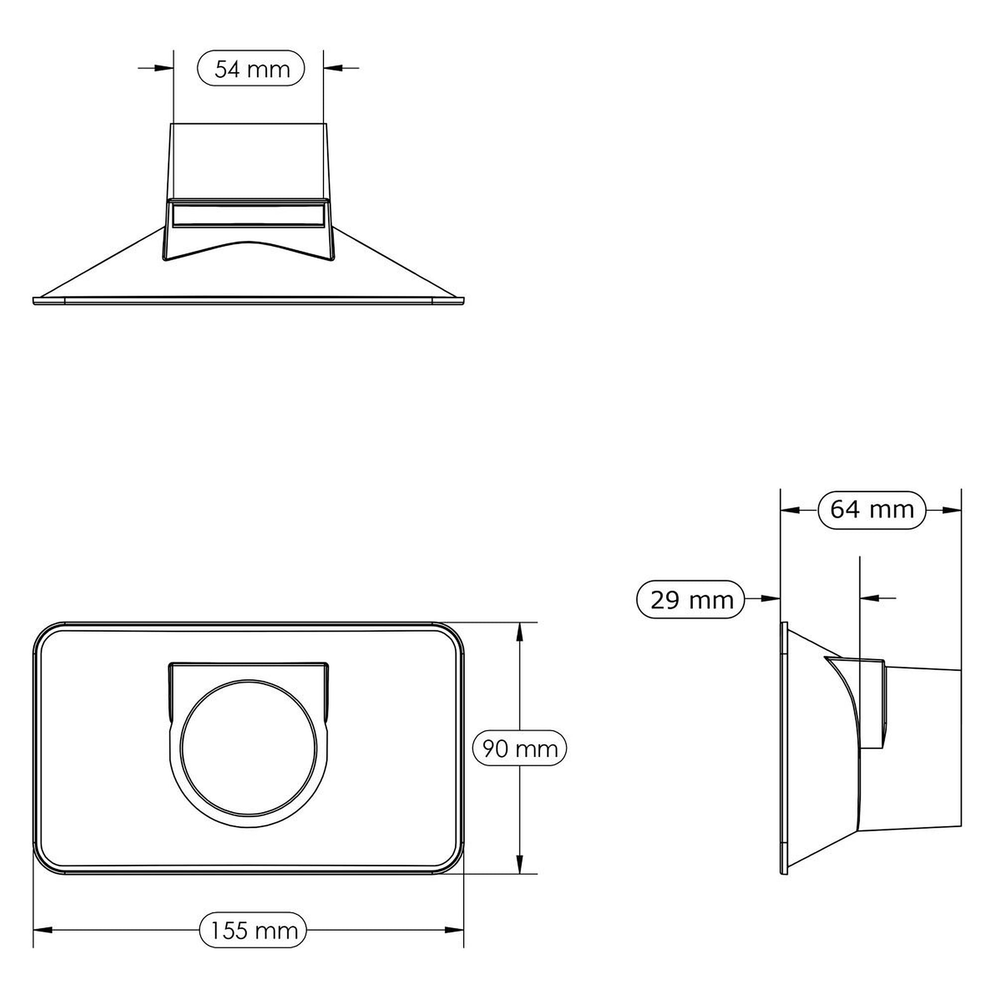 ESD rectangular nozzle with nozzle filter for BVX fume extractors, 155 x 90 x 64 mm - Metcal BVX-NOZR