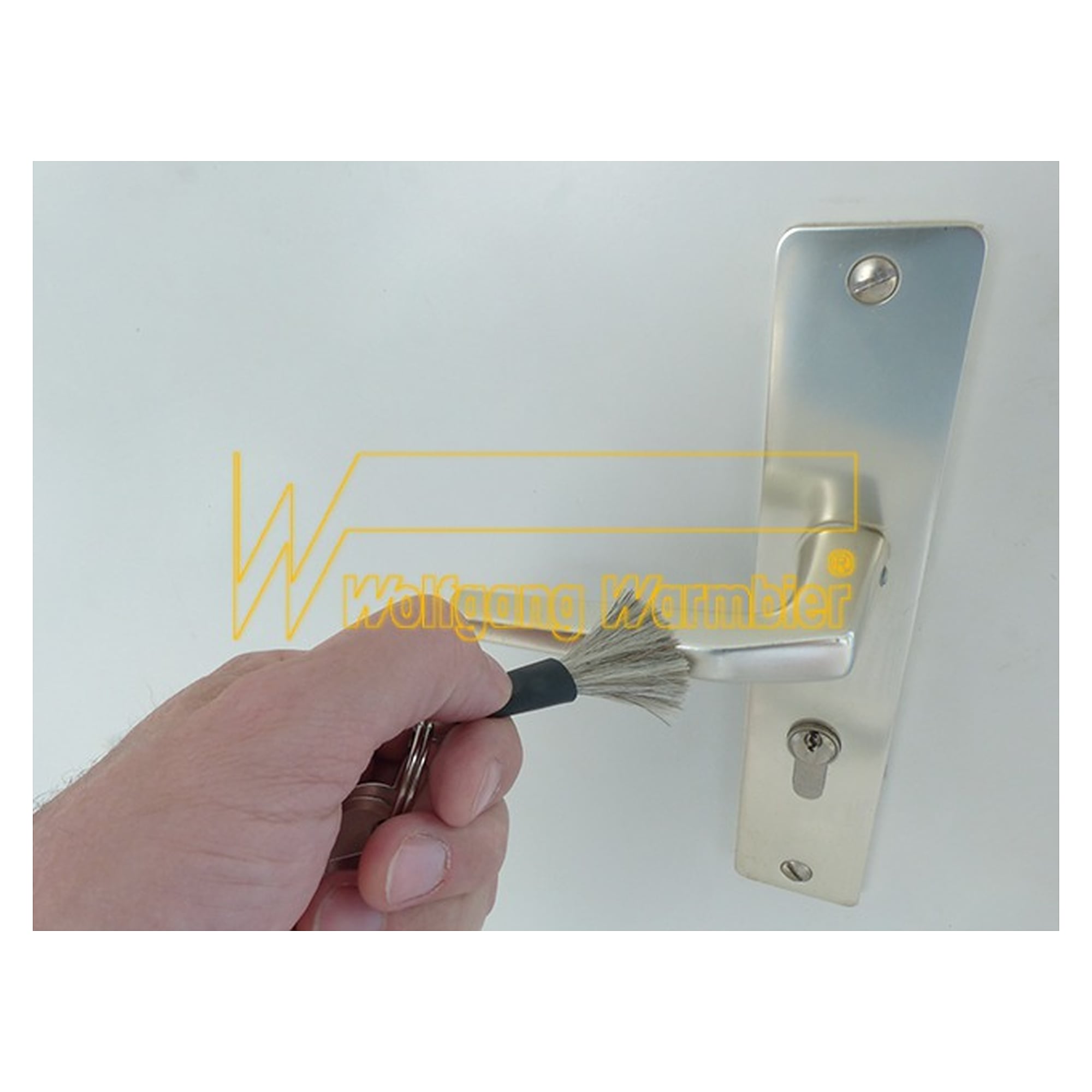 Brosse ESD souple porte-clés, poils naturels avec fibres conductrices - Warmbier 6100.1200