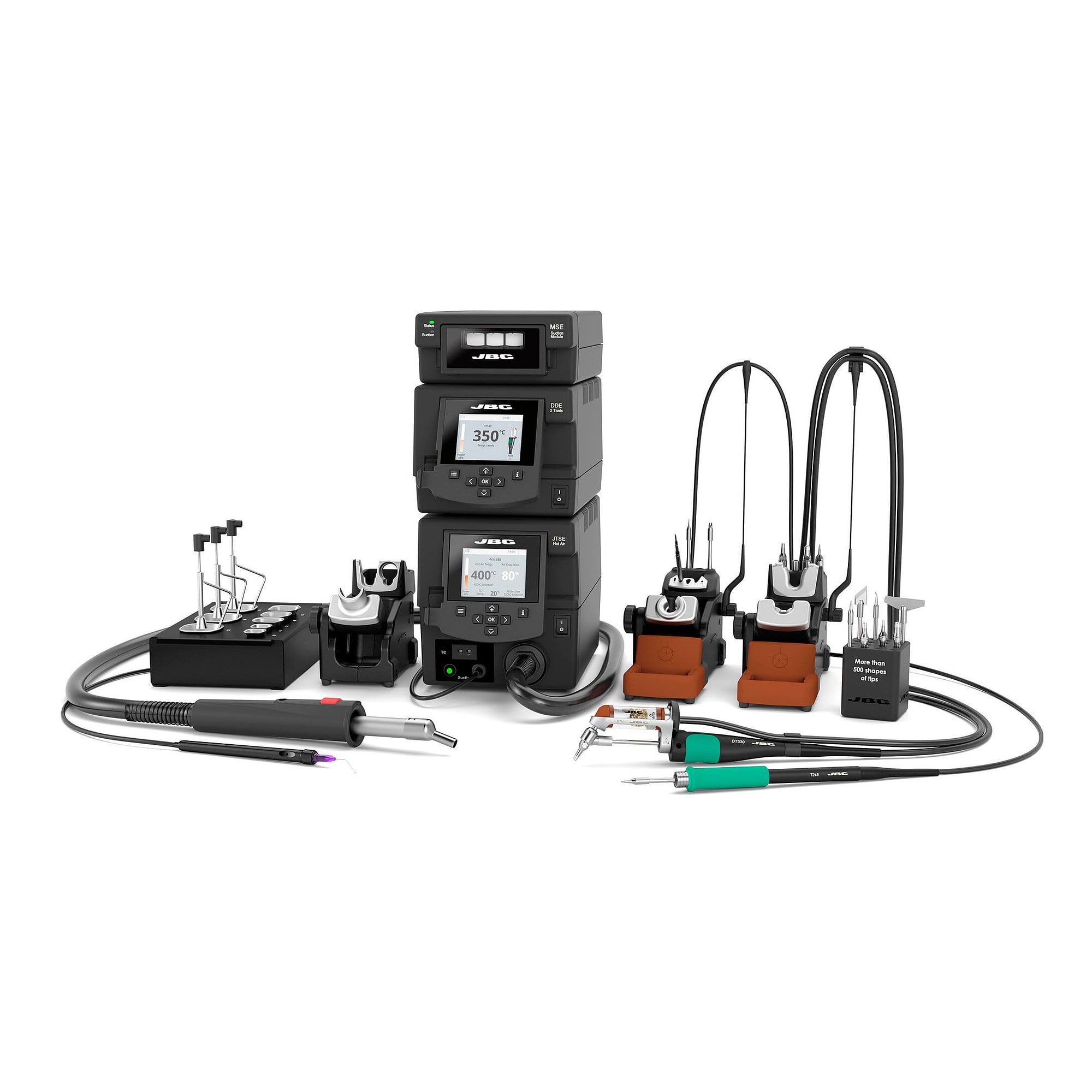 ESD repair station with DT530, T245, JT-T2A hot air 700 W and MSE module - JBC RMSD-2QB